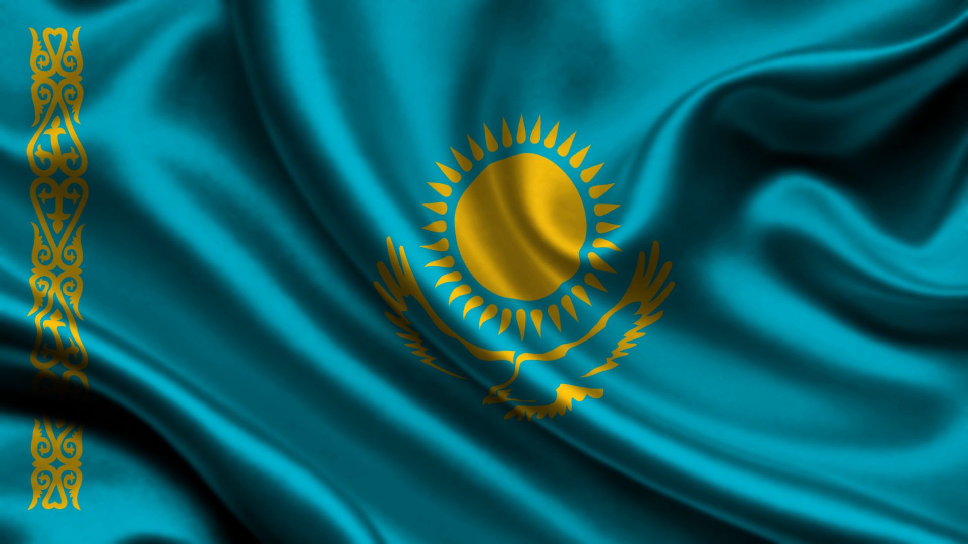 Laden Sie Flagge Von Kasachstan HD-Desktop-Hintergründe herunter