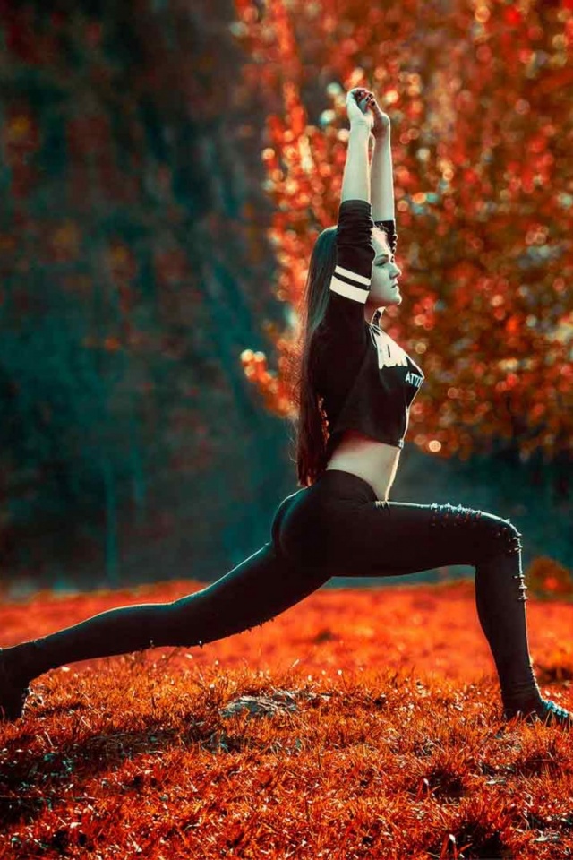 Download mobile wallpaper Sports, Grass, Fall, Yoga for free.
