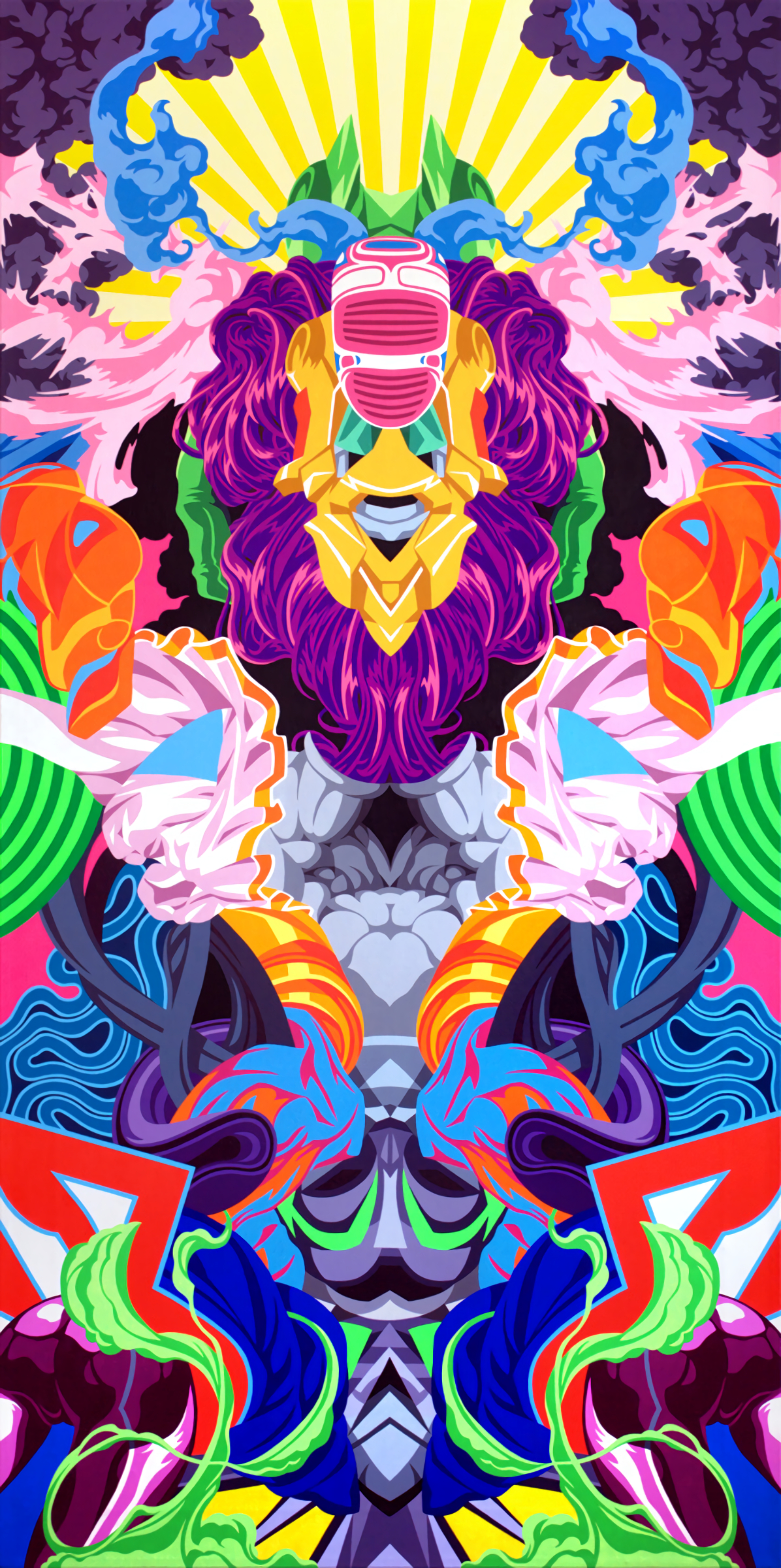 Download mobile wallpaper Motley, Patterns, Multicolored, Abstract, Art, Vector for free.