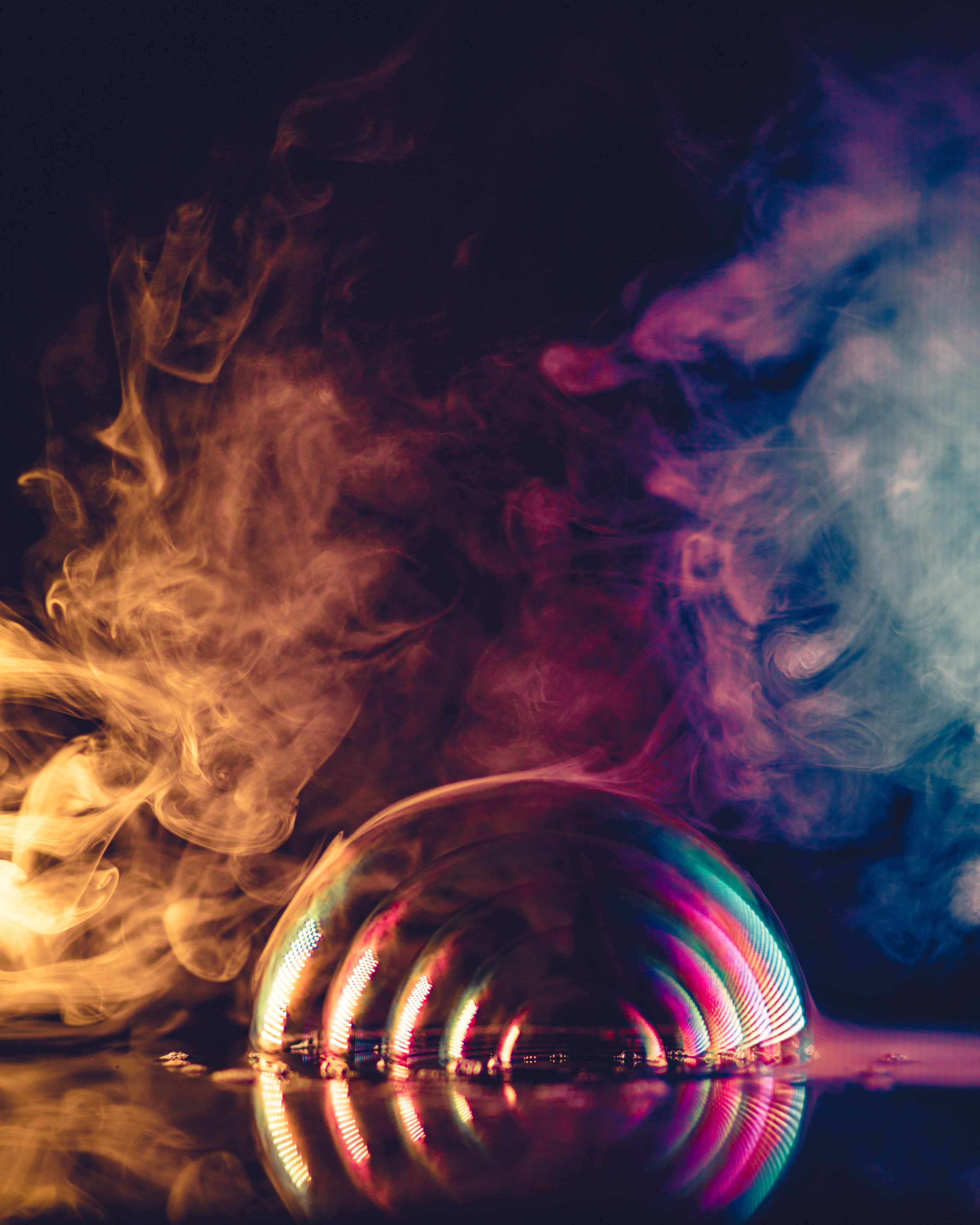 smoke, abstract, multicolored, motley, close up, bubble Desktop home screen Wallpaper