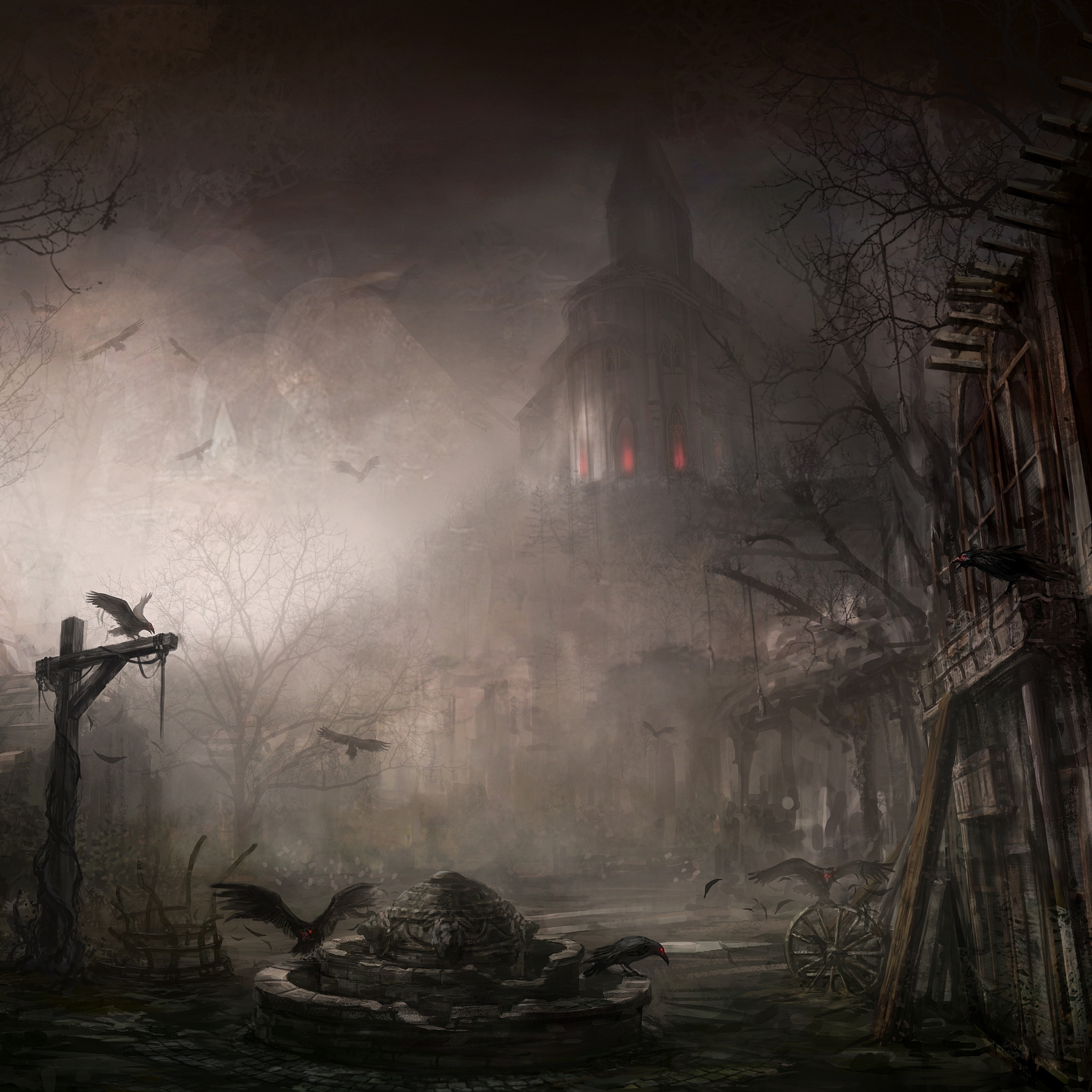 Laden Sie das Fantasie, Diablo, Stadt, Dunkel, Rabe, Gotisch, Stadt Dorf, Diablo Iii-Bild kostenlos auf Ihren PC-Desktop herunter