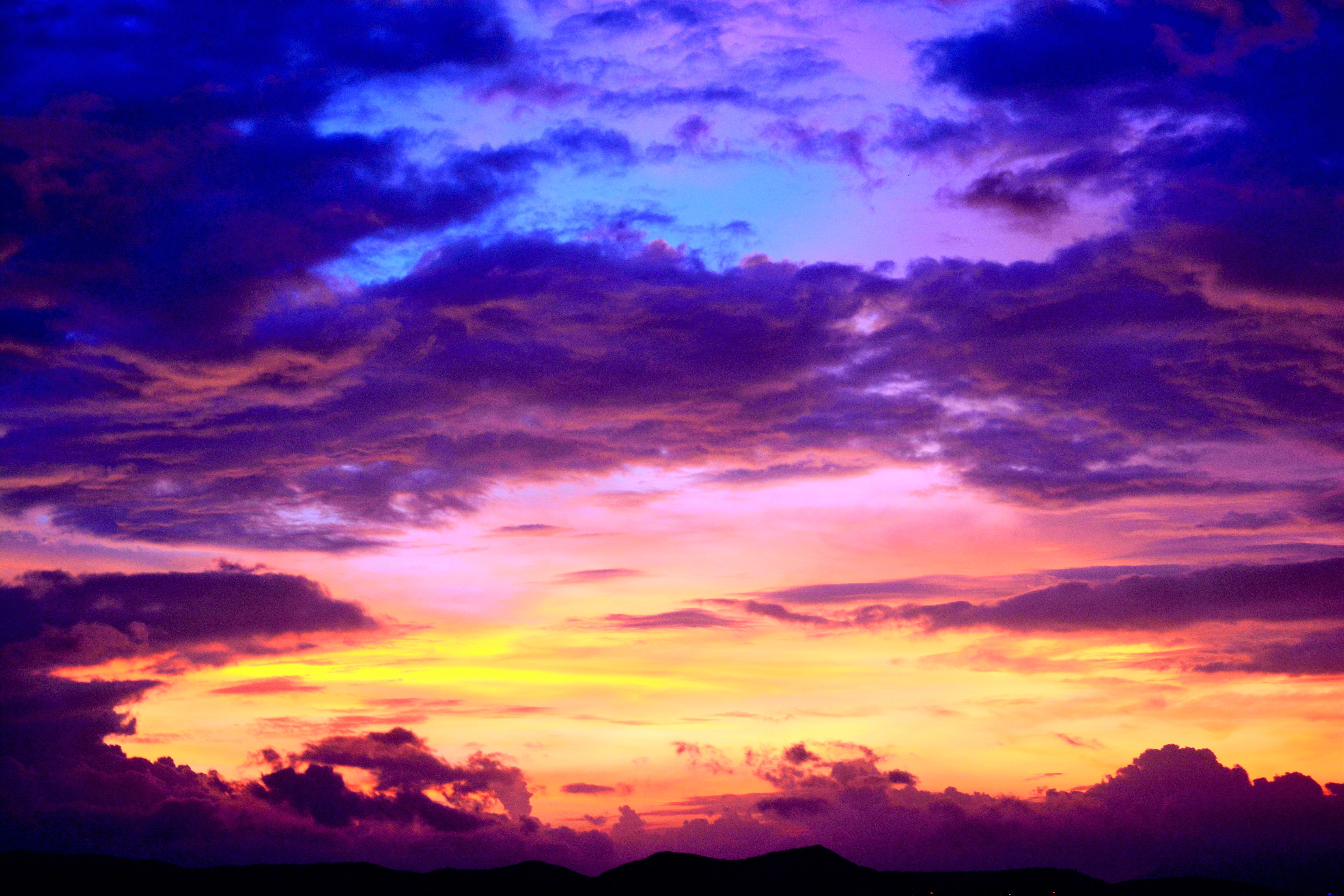 Téléchargez gratuitement l'image Coucher De Soleil, Nuage, Pourpre, Ciel, Terre/nature sur le bureau de votre PC