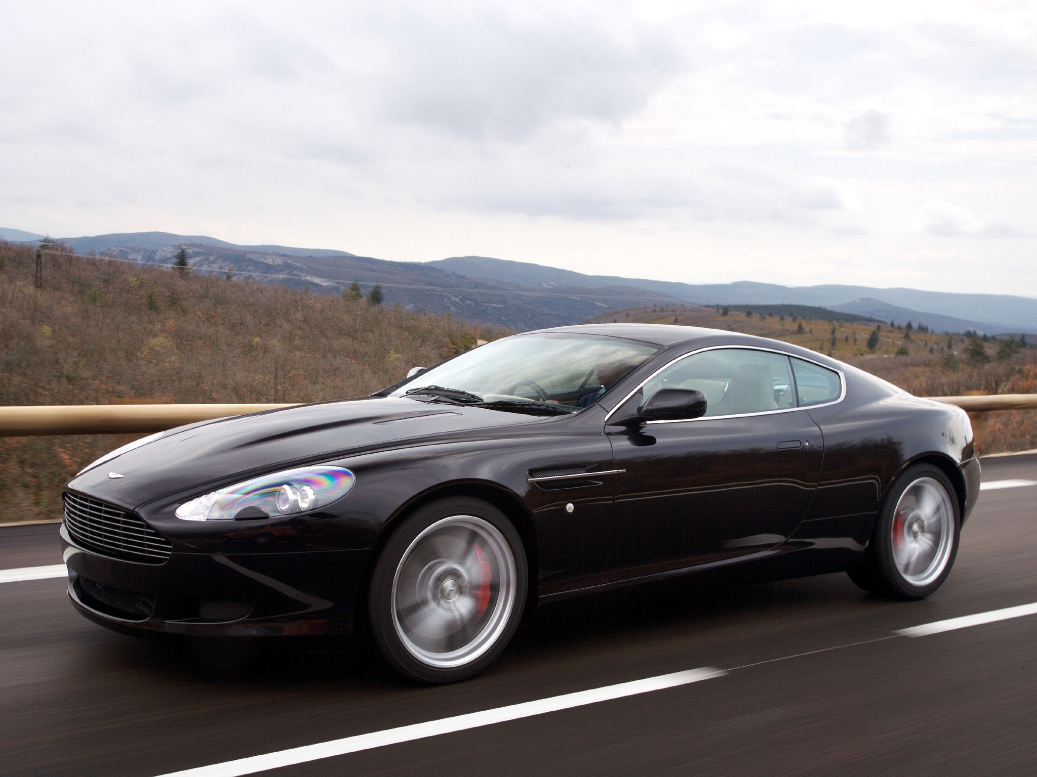 Free download wallpaper Auto, Nature, Mountains, Aston Martin, Cars, Db9, 2006, Side View, Sports on your PC desktop