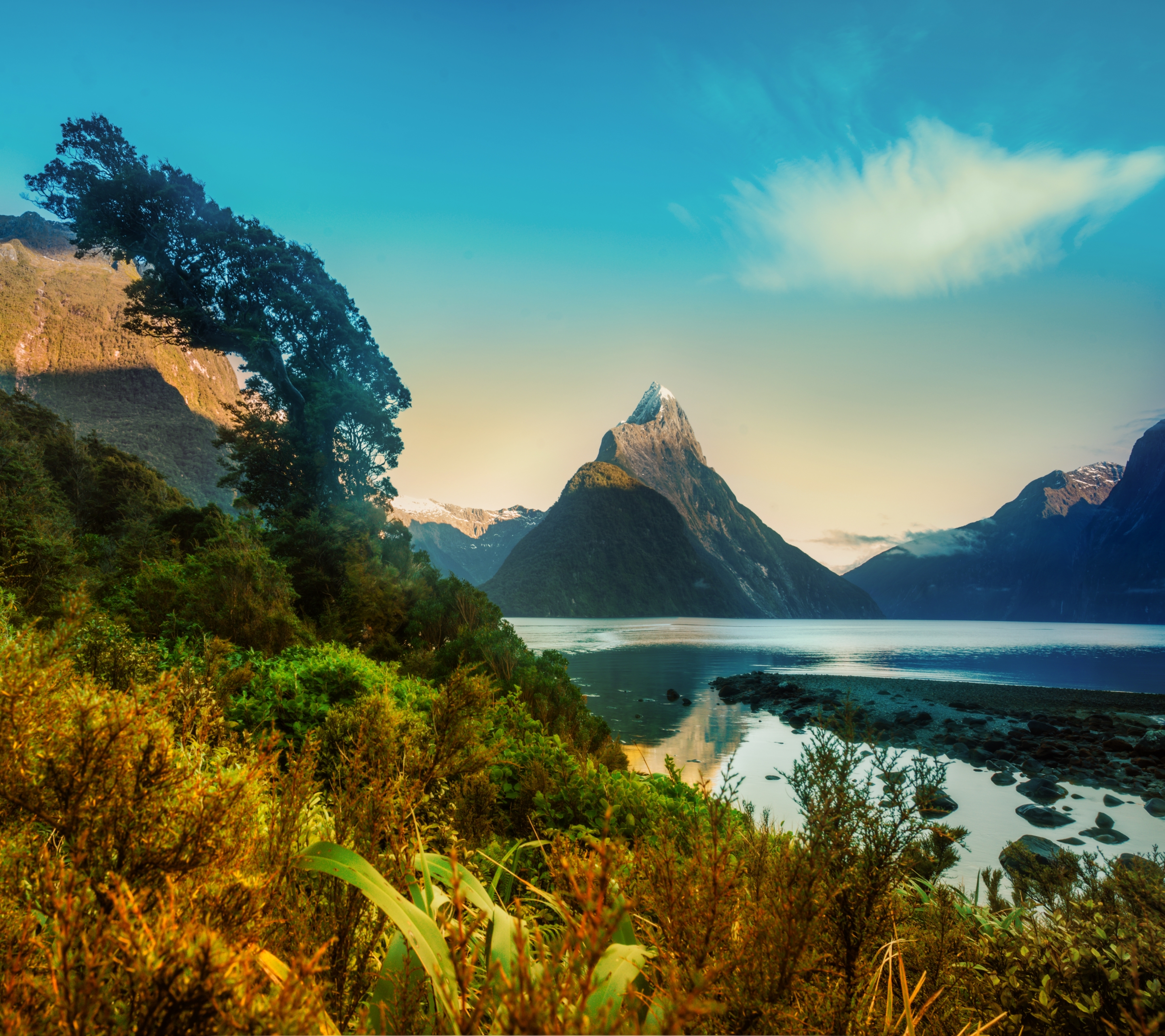 Téléchargez gratuitement l'image Montagne, Nouvelle Zélande, Fjord, Détroit De Milford, Terre/nature, De Pointe, Pic D'onglet sur le bureau de votre PC