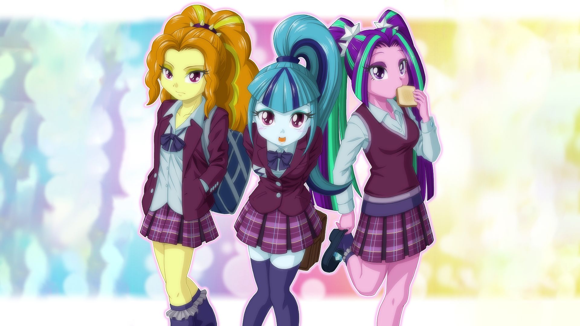my little pony: equestria girls friendship games, movie, adagio dazzle, aria blaze, school uniform, sonata dusk, my little pony