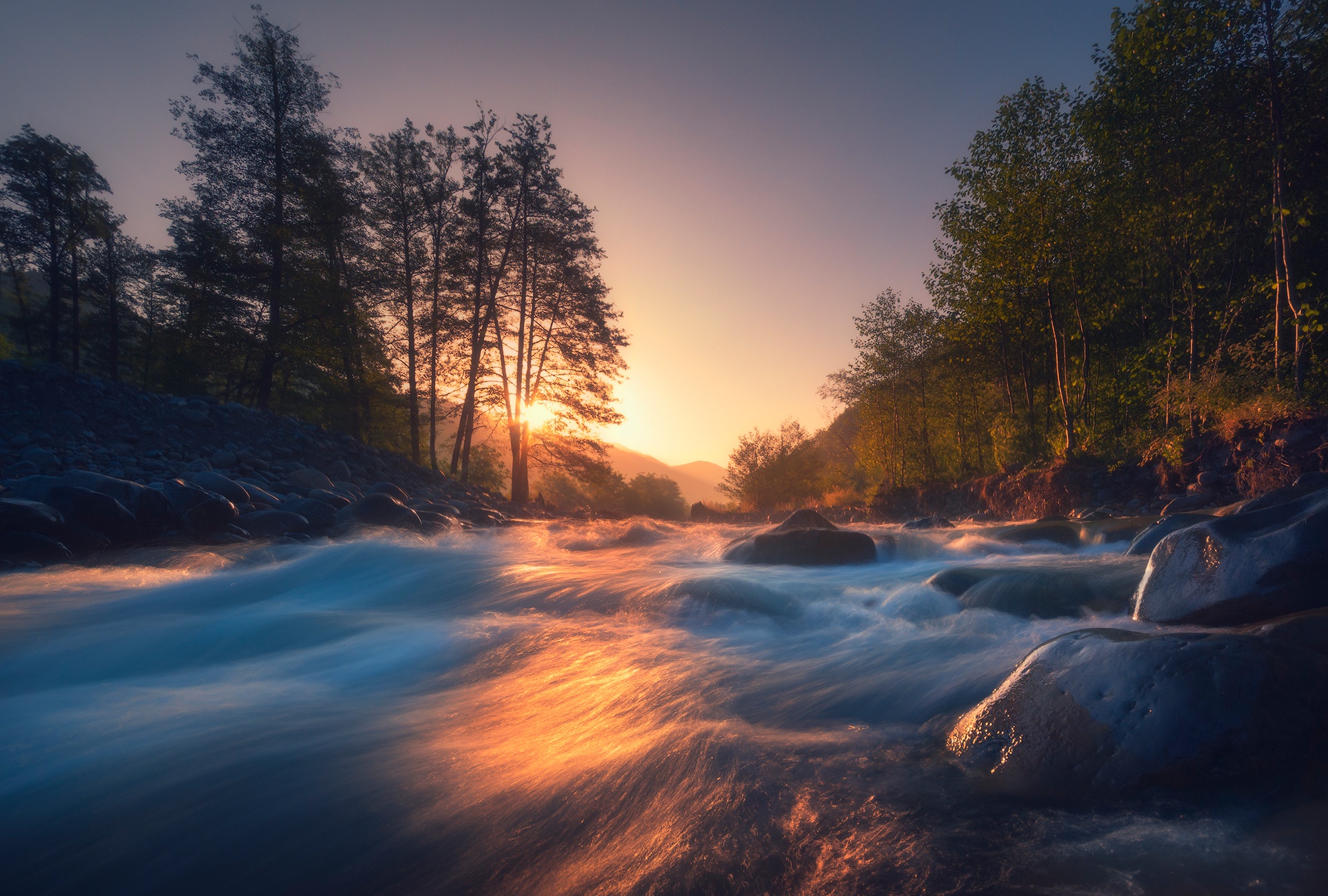 Handy-Wallpaper Natur, Fluss, Sonnenaufgang, Erde/natur kostenlos herunterladen.