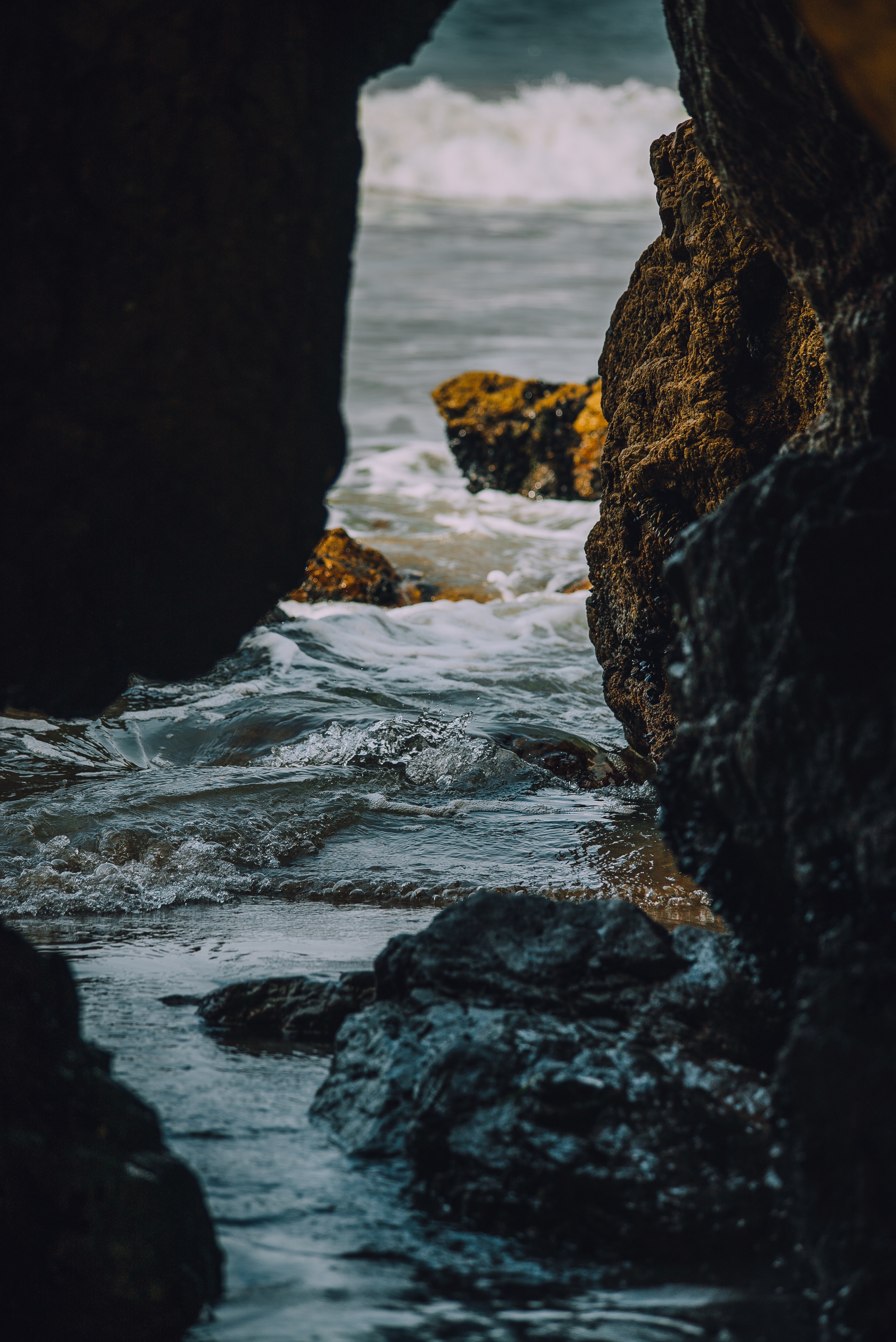 Download mobile wallpaper Rocks, Stones, Nature, Waves, Water for free.