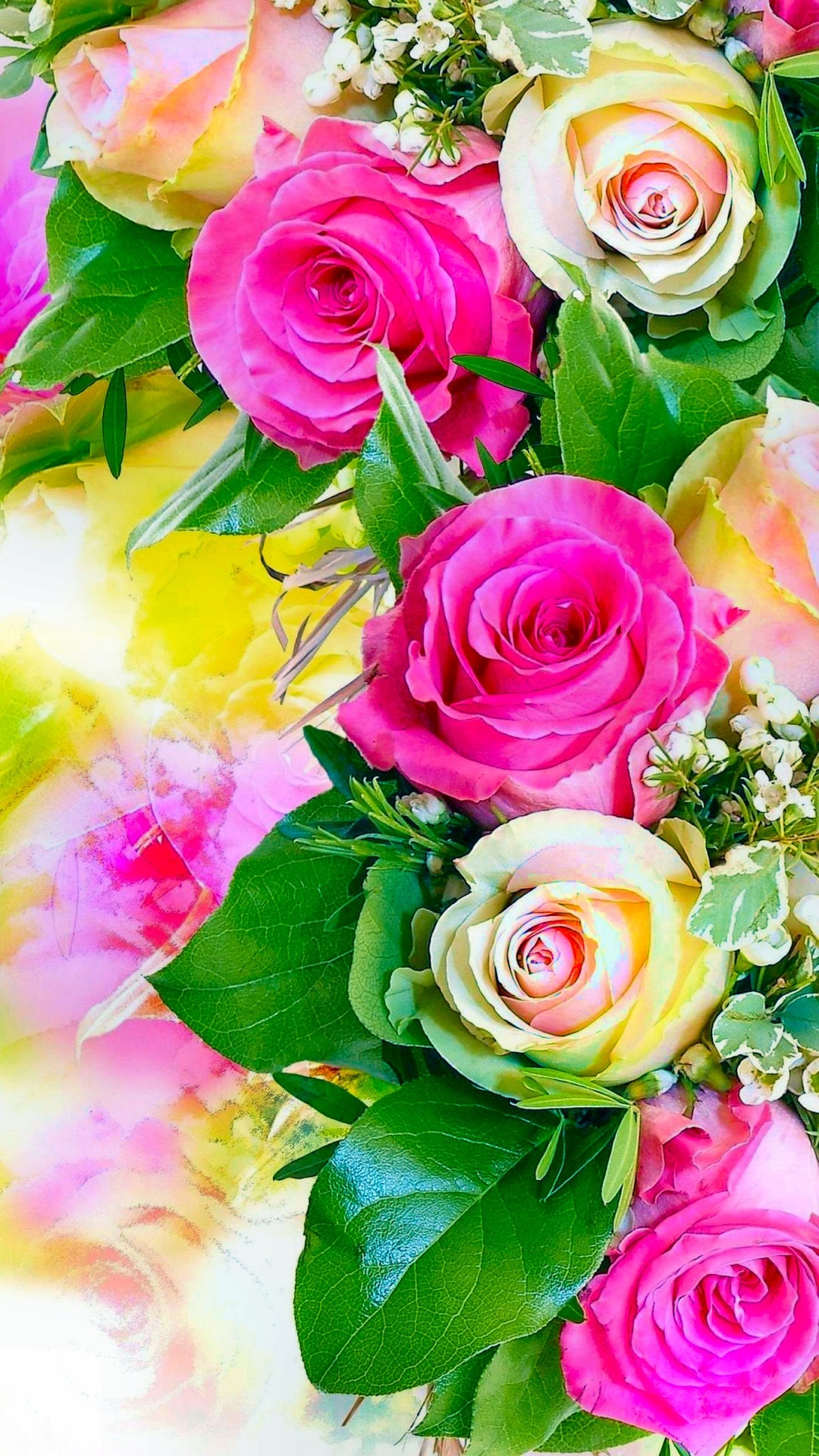 1089376壁紙のダウンロード地球, 薔薇, 花, ピンクのバラ, パステル, ホワイトローズ, 花束, フラワーズ-スクリーンセーバーと写真を無料で