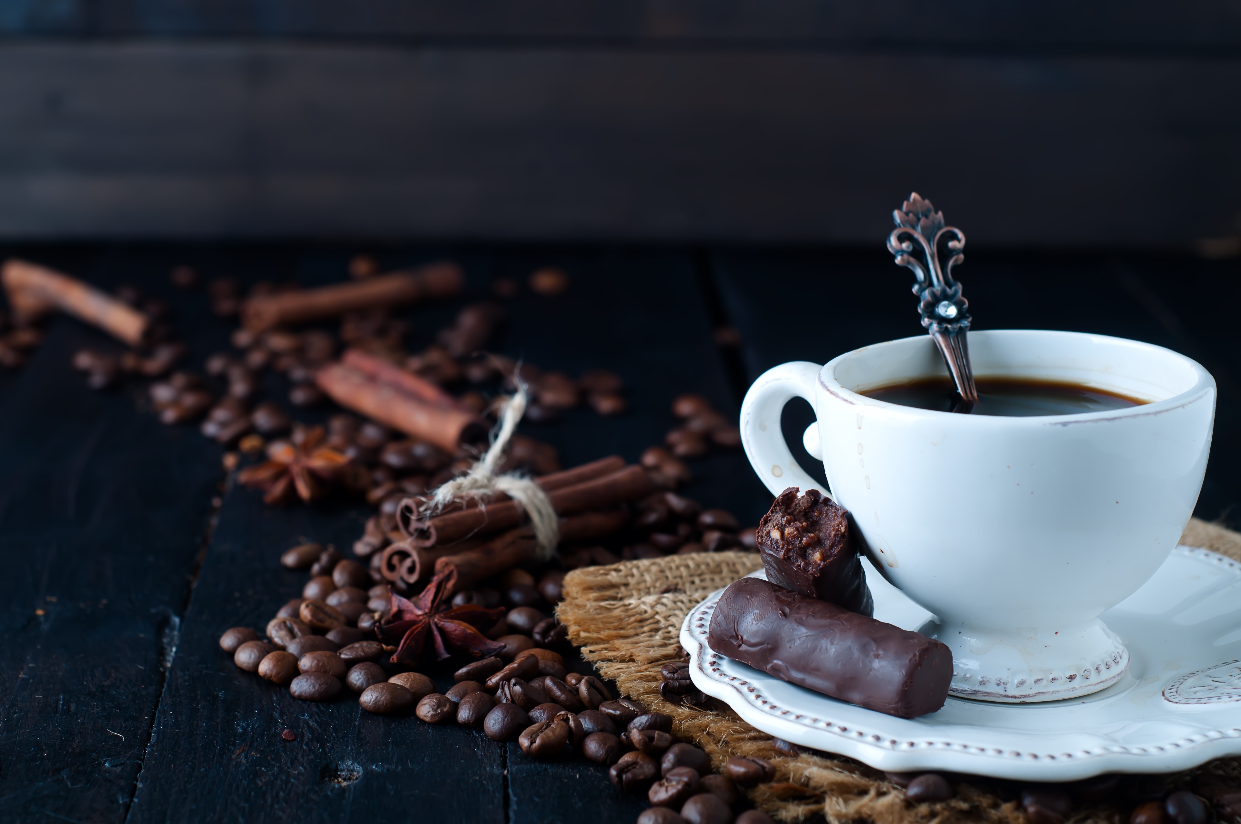 Free download wallpaper Food, Coffee, Still Life, Cinnamon, Cup, Drink, Coffee Beans on your PC desktop
