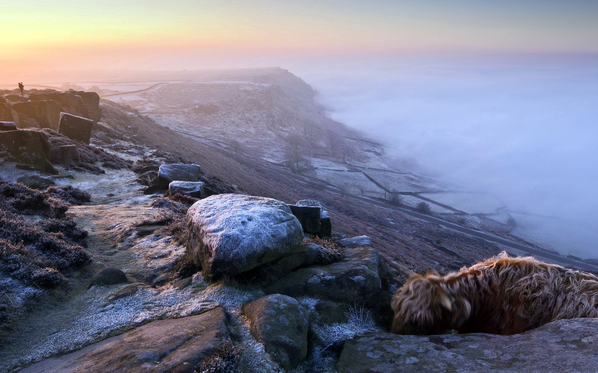 Free download wallpaper Mountain, Fog, Nature, Stones on your PC desktop