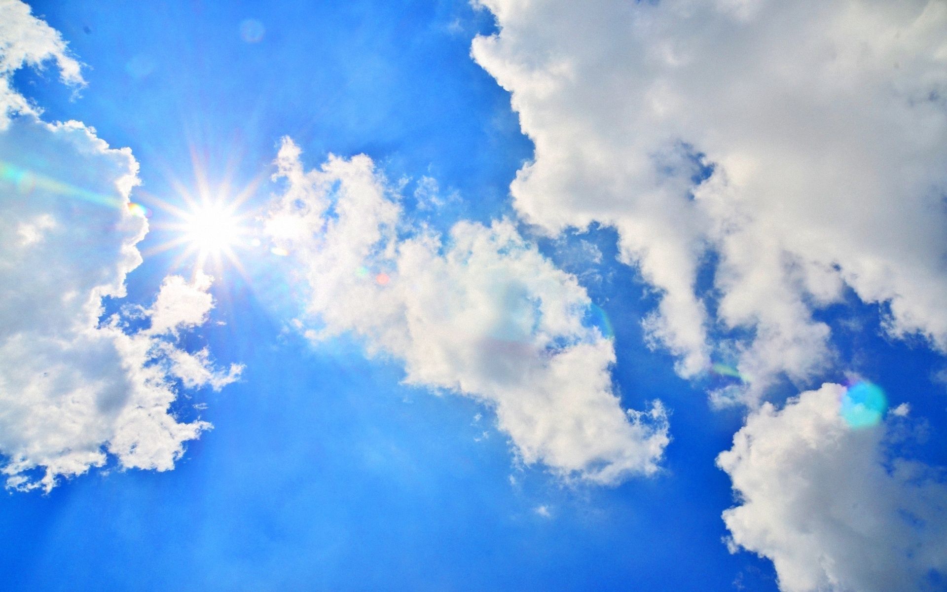 130254 Hintergrundbild herunterladen natur, sun, clouds, scheinen, licht, der tag, tag, luft, lunge, blauer himmel, blue sky - Bildschirmschoner und Bilder kostenlos