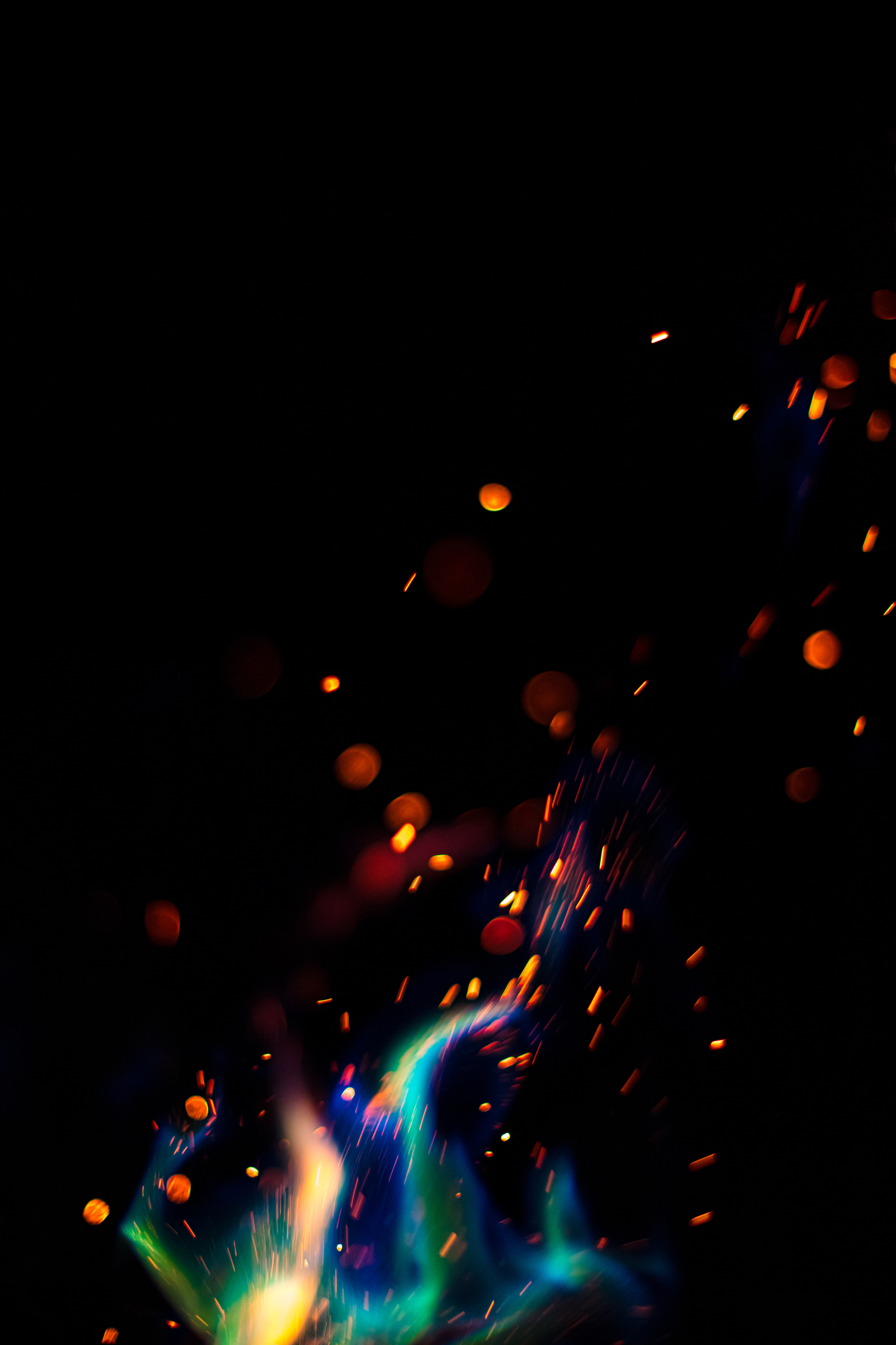 glare, fire, dark, sparks wallpapers for tablet