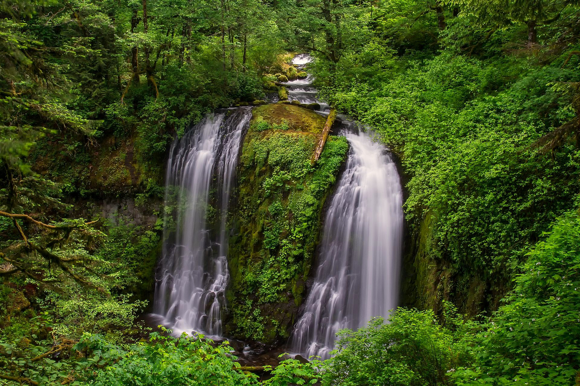 Скачать картинку Водопады, Водопад, Лес, Зеленый, Ручей, Земля/природа в телефон бесплатно.