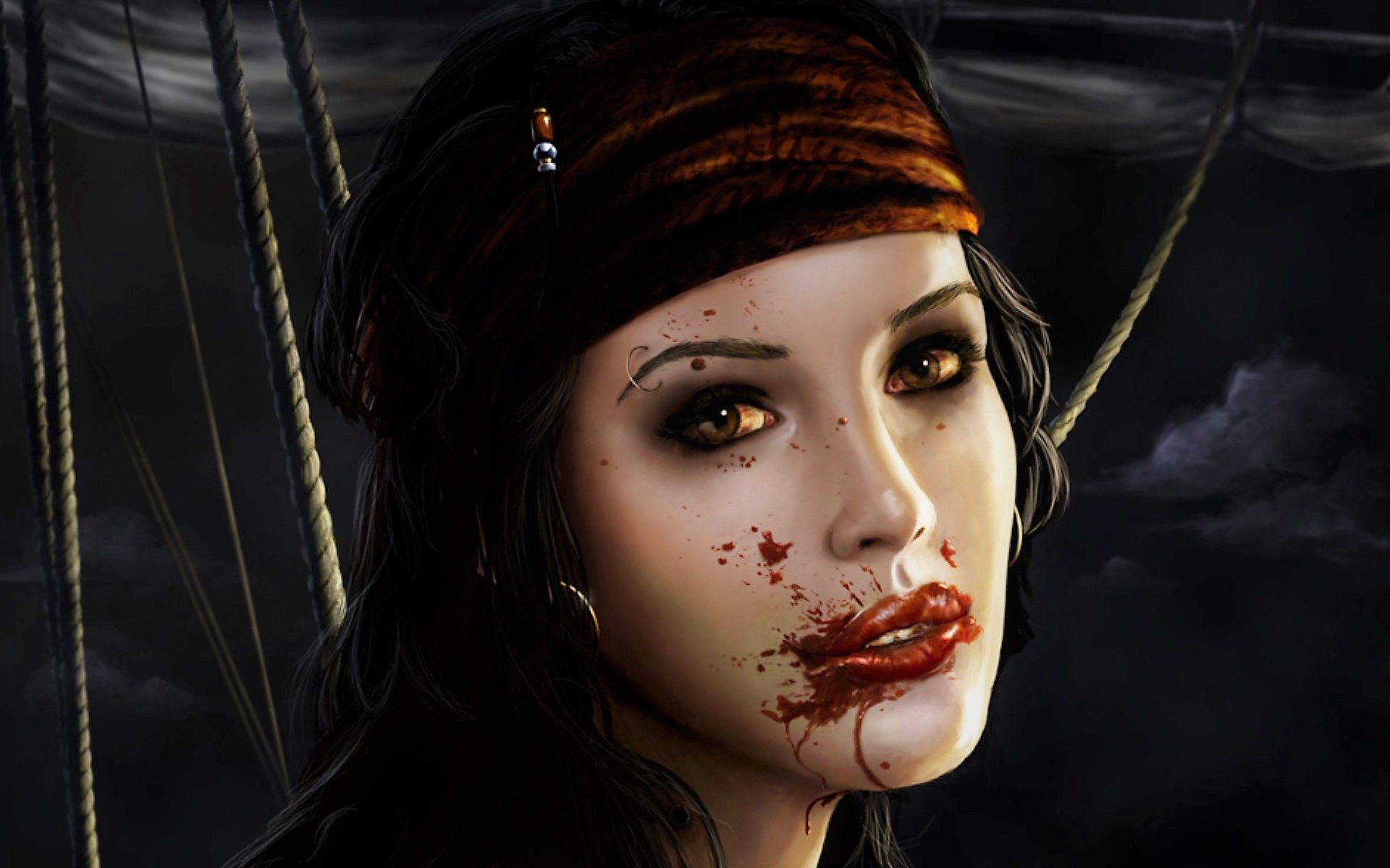 Download mobile wallpaper Blood, Dark, Ship, Vampire, Pirate for free.
