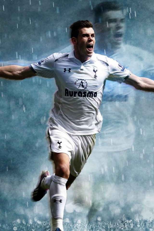 Téléchargez des papiers peints mobile Pluie, Des Sports, Football, Gareth Bale gratuitement.