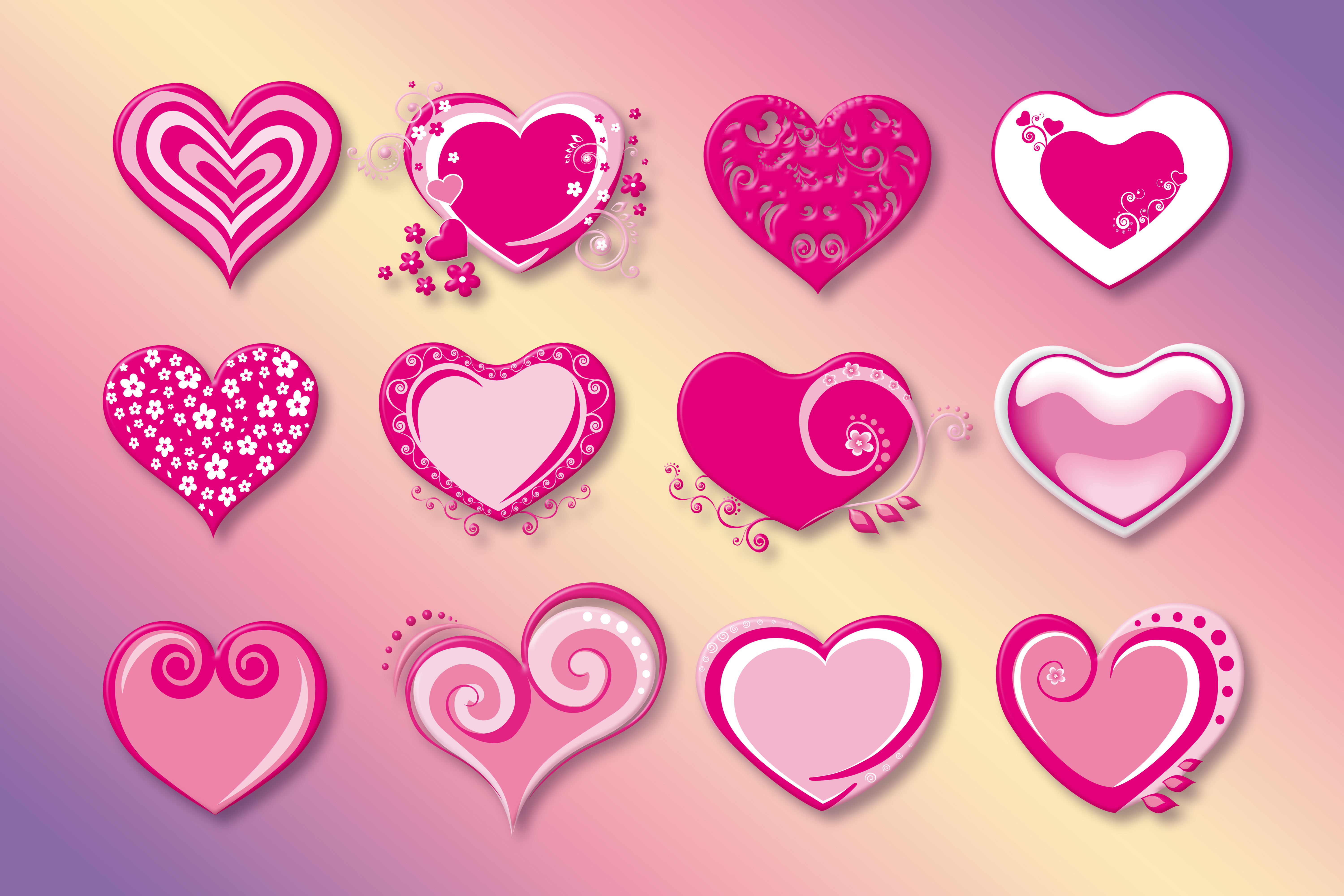 無料モバイル壁紙ピンク, ベクター, 芸術的, 愛する, 心臓をダウンロードします。