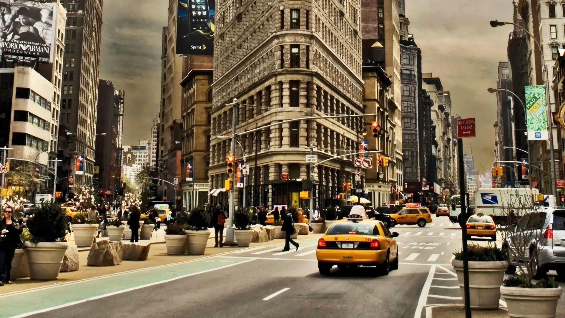 Free download wallpaper Movement, Traffic, United States, Manhattan, Cities, Usa, Street on your PC desktop
