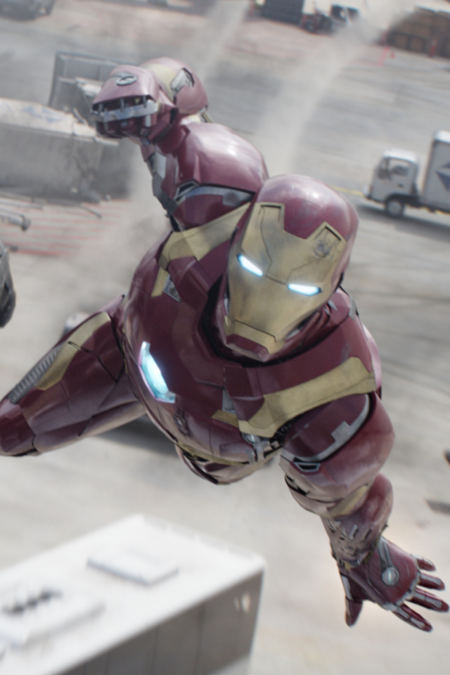 Download mobile wallpaper Iron Man, Captain America, Flying, Movie, War Machine, Captain America: Civil War for free.
