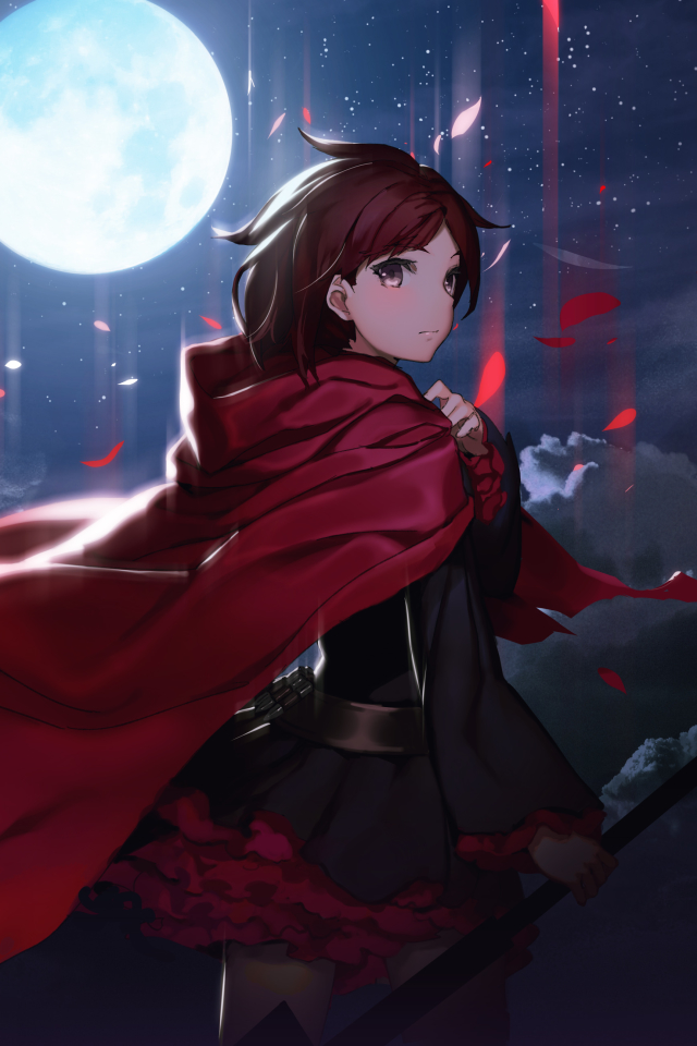 Download mobile wallpaper Anime, Moon, Rwby, Ruby Rose (Rwby) for free.
