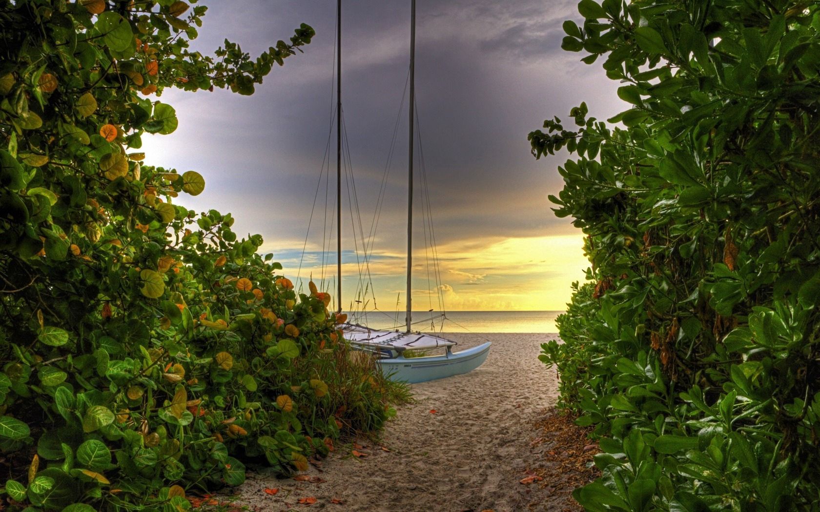 100549 Hintergrundbild herunterladen natur, sea, strand, sand, straße, grüne, grünen, mast, yacht - Bildschirmschoner und Bilder kostenlos
