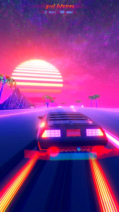 Download mobile wallpaper Car, Neon, Video Game, Retro Wave, Outrun, Vaporwave, Chillwave, Outdrive for free.