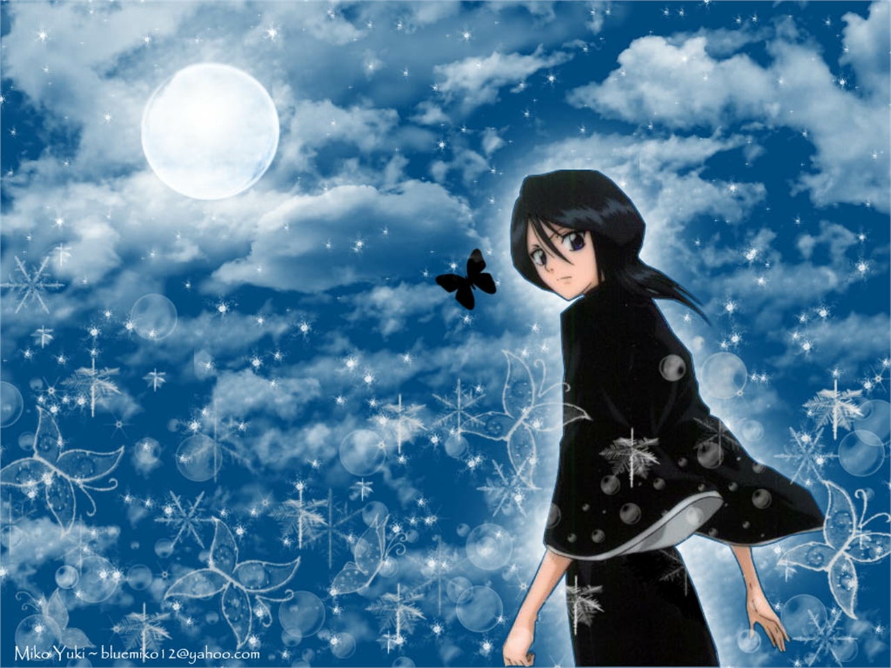 Handy-Wallpaper Bleach, Rukia Kuchiki, Animes kostenlos herunterladen.