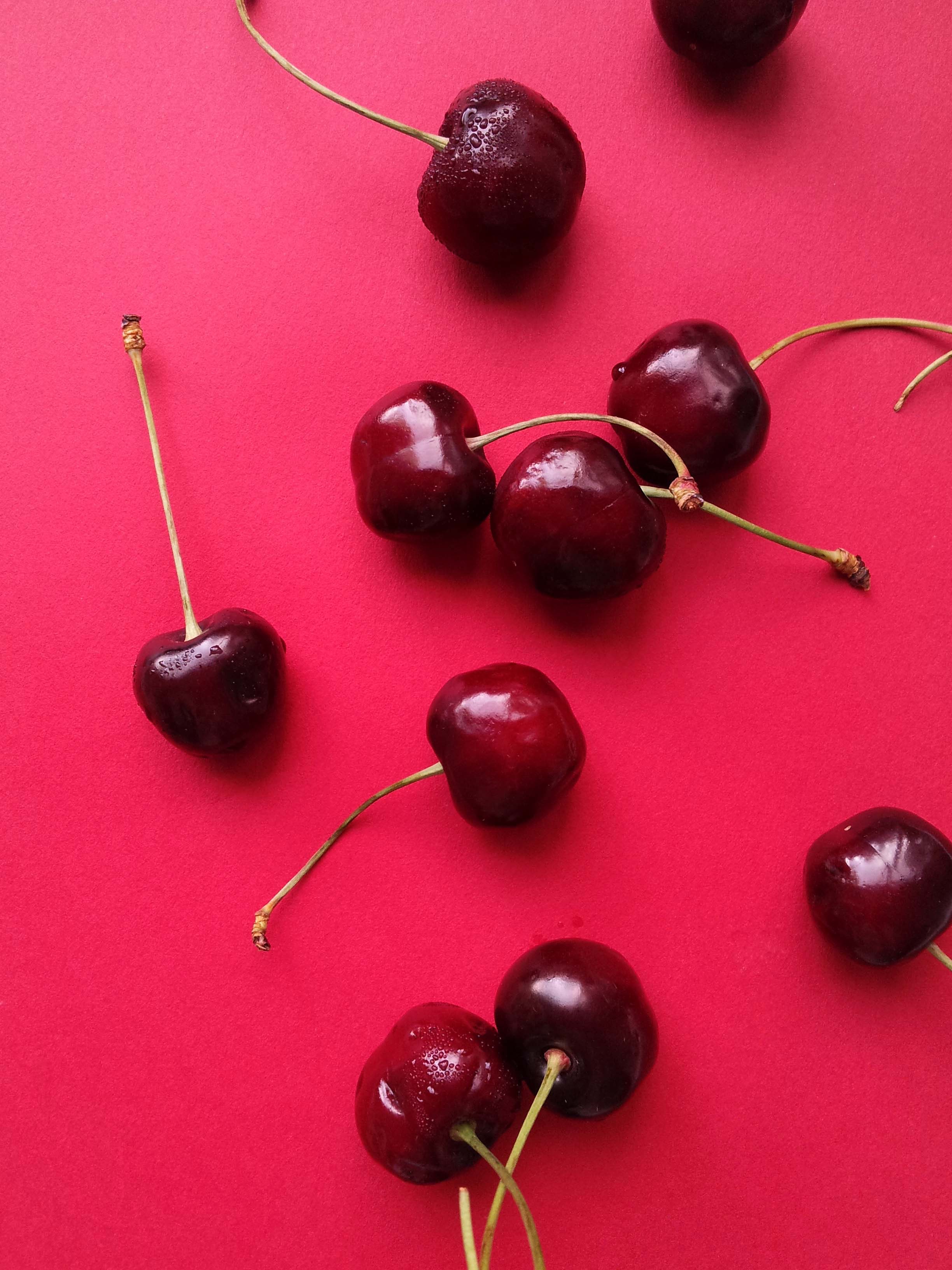 sweet cherry, food, background, cherry, pink, fruit 4K, Ultra HD