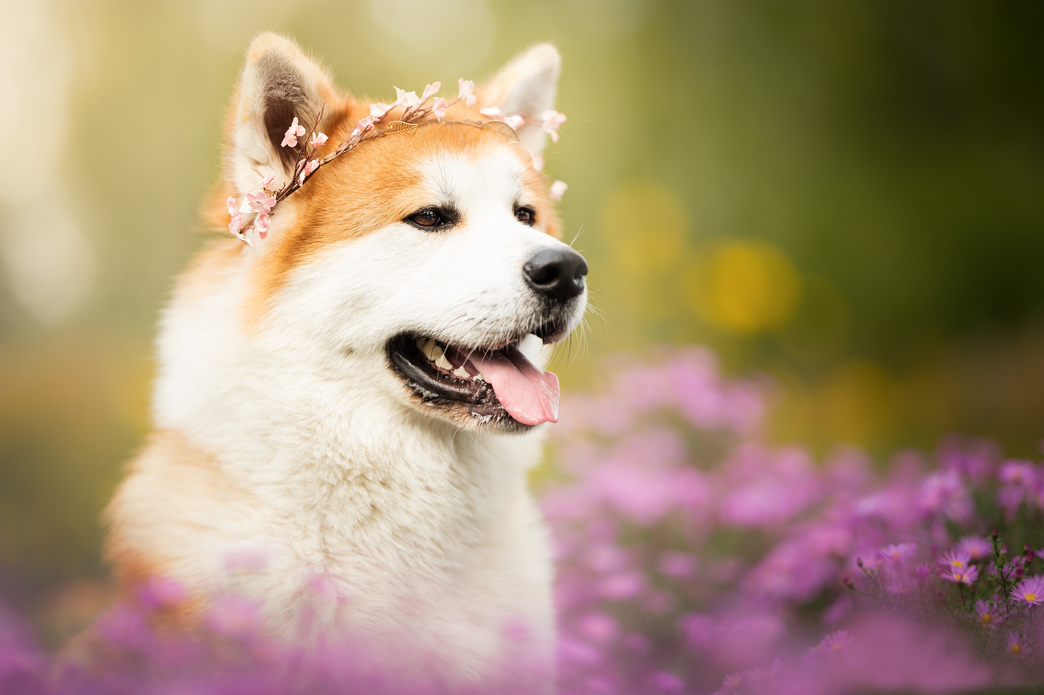 Download mobile wallpaper Dogs, Dog, Blur, Animal, Shiba Inu for free.