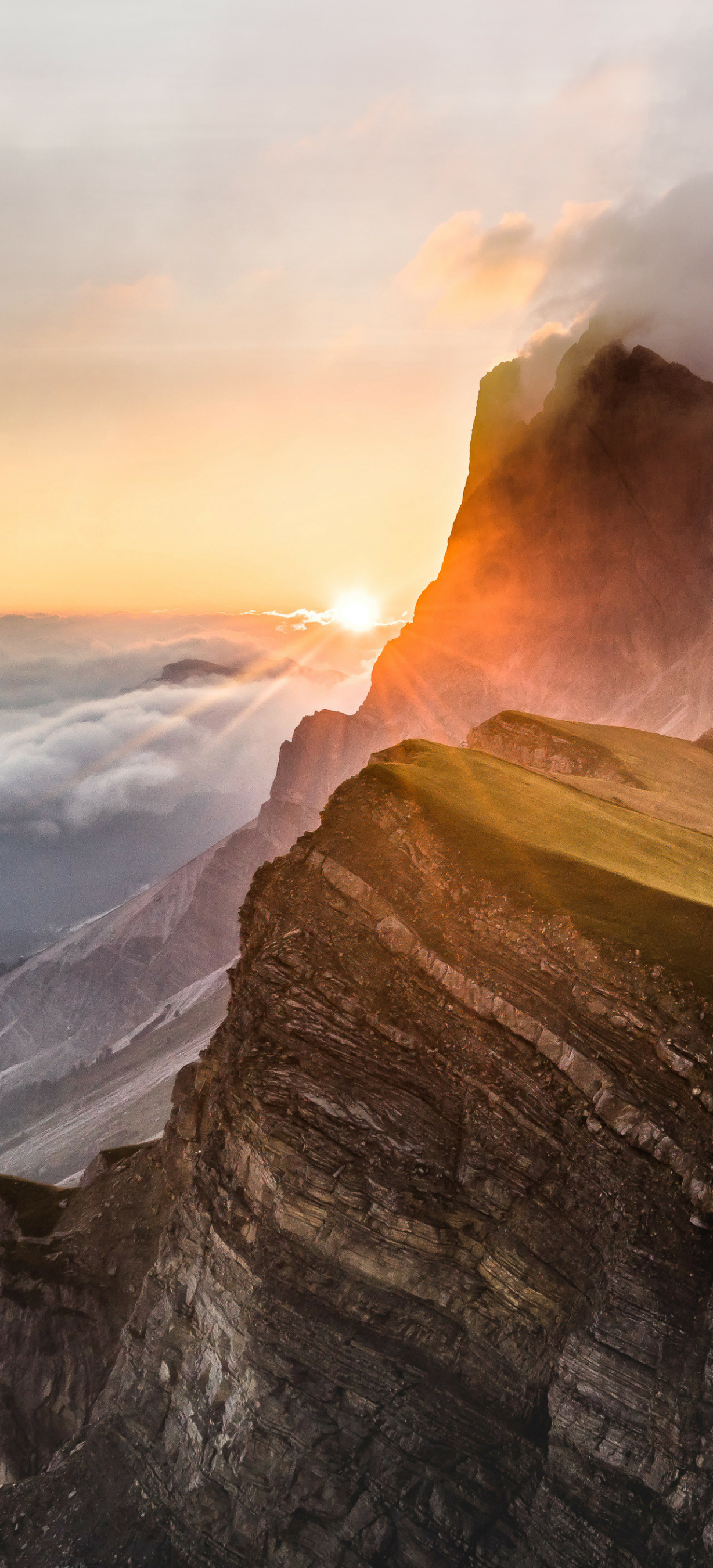 Descarga gratuita de fondo de pantalla para móvil de Naturaleza, Montañas, Montaña, Cima, Atardecer, Tierra/naturaleza, Puesta De Sol.