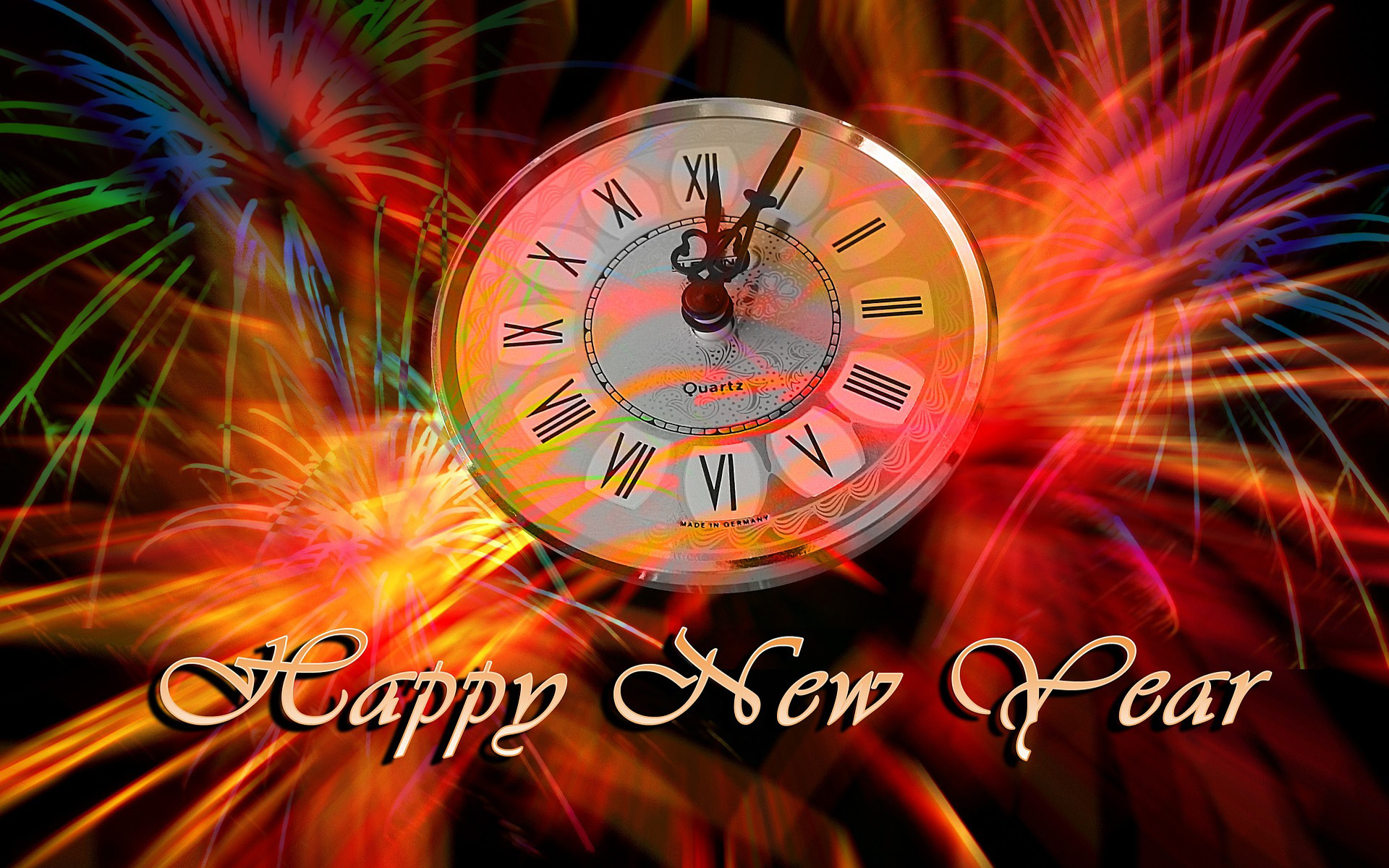 Free download wallpaper New Year, Clock, Holiday, Fireworks on your PC desktop