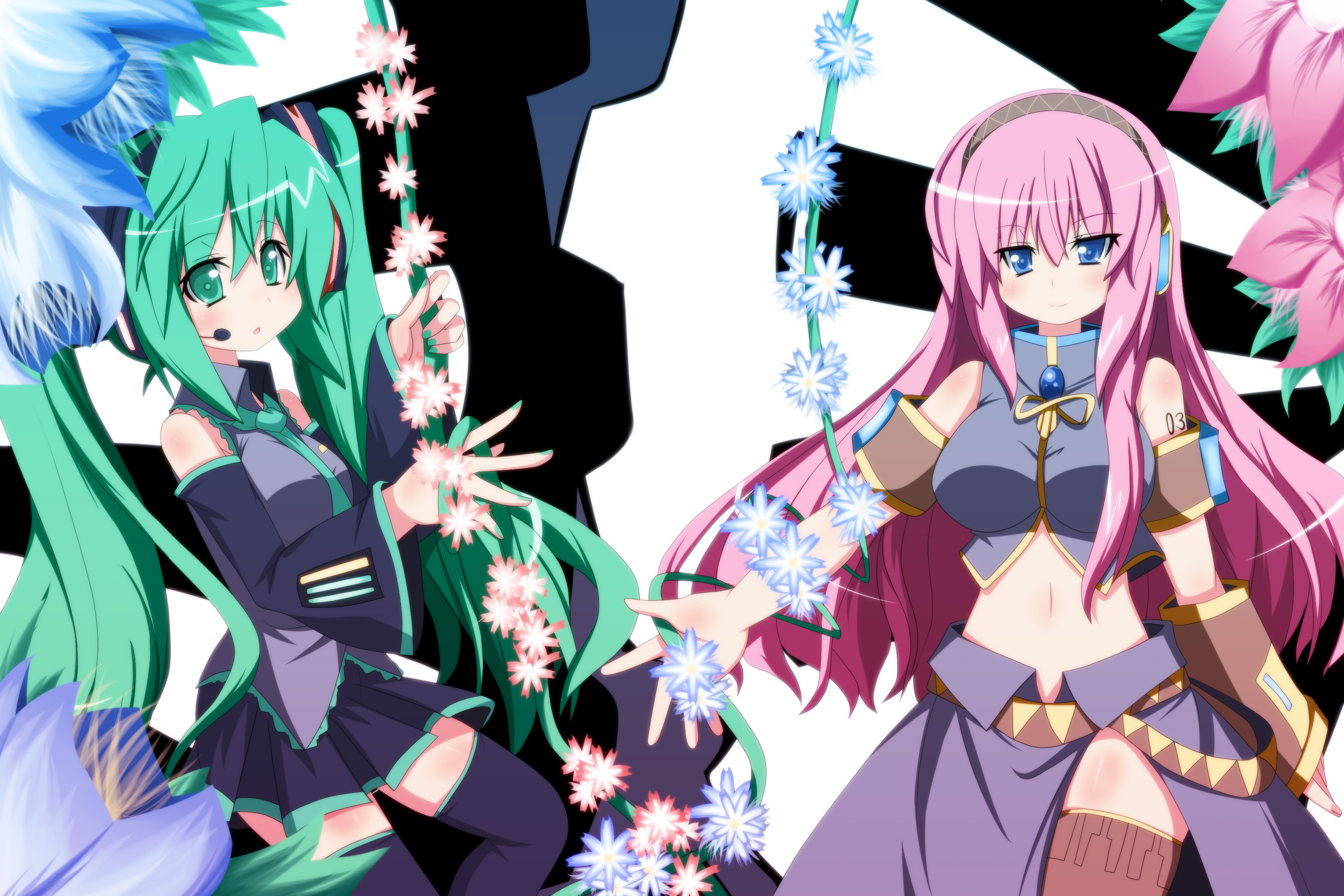 Download mobile wallpaper Anime, Vocaloid, Hatsune Miku, Luka Megurine for free.