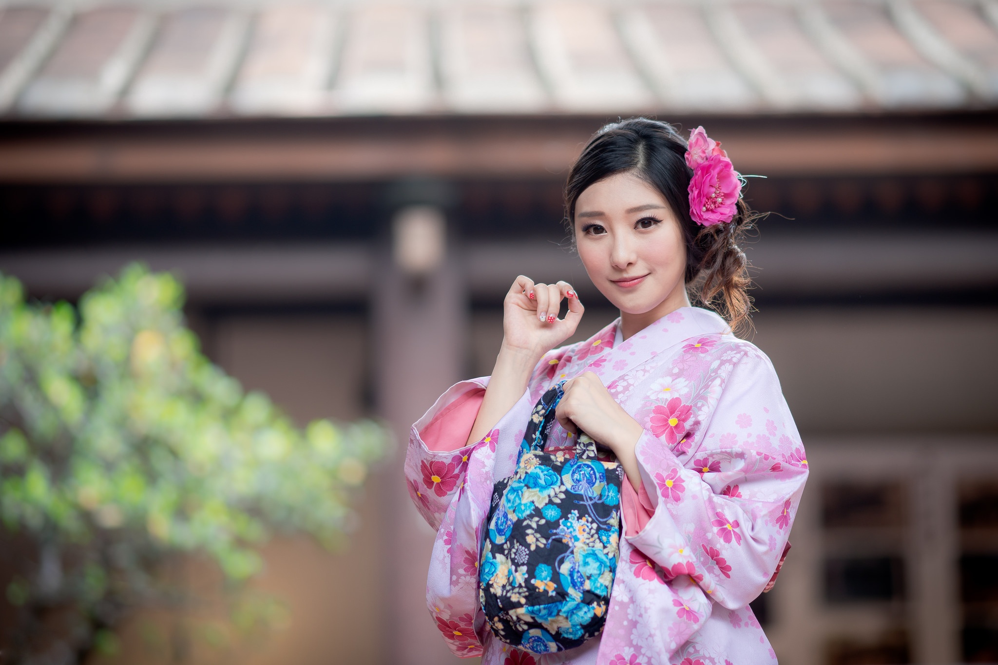 Téléchargez des papiers peints mobile Kimono, Brune, Asiatique, Yeux Marrons, Femmes, Top Model, Profondeur De Champ, Yukata gratuitement.