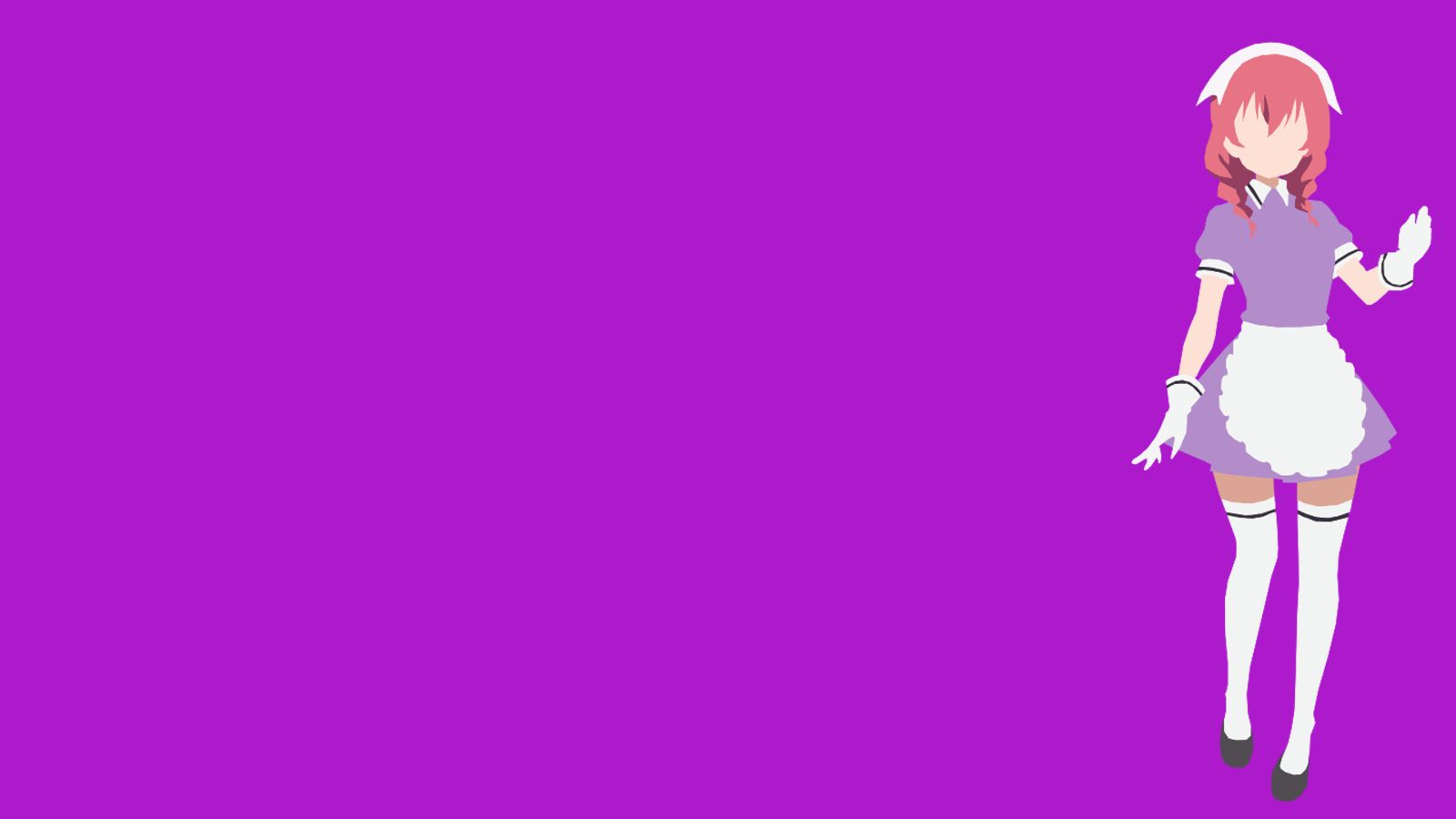 無料モバイル壁紙赤毛, 紫の, グローブ, ドレス, メイド, アニメ, ミニマリスト, サイハイ, 紫のドレス, ブレンドS, 天野美雨をダウンロードします。