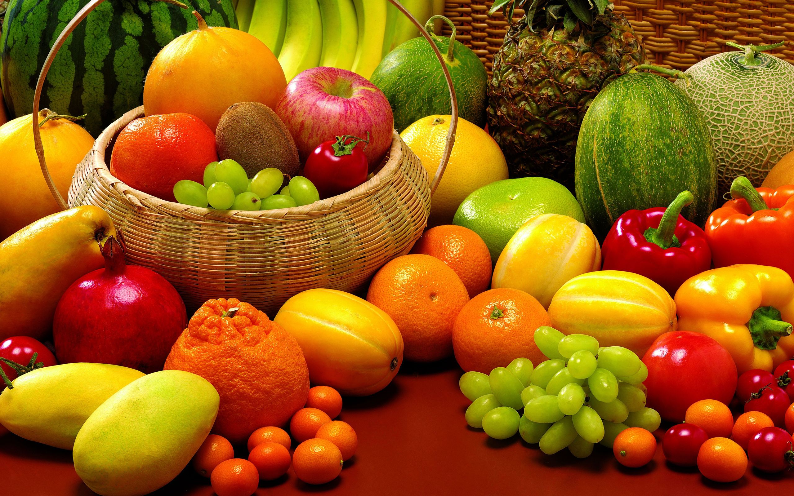 252666 Bild herunterladen nahrungsmittel, frucht, banane, früchte, kumquat, melone, ananas, granatapfel, wassermelone - Hintergrundbilder und Bildschirmschoner kostenlos