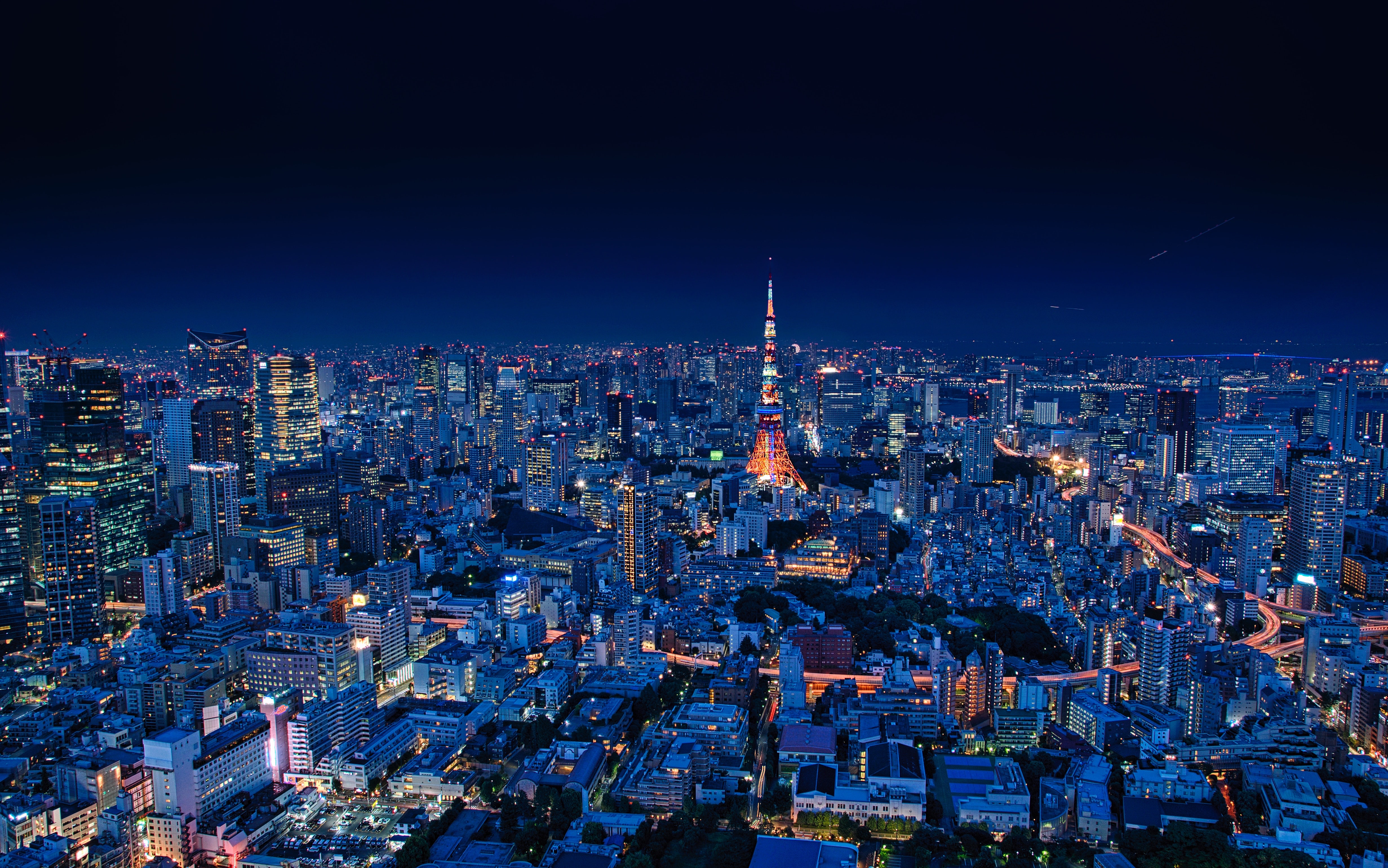 japan, architecture, cities, building, view from above, night city, overview, review, tokyo