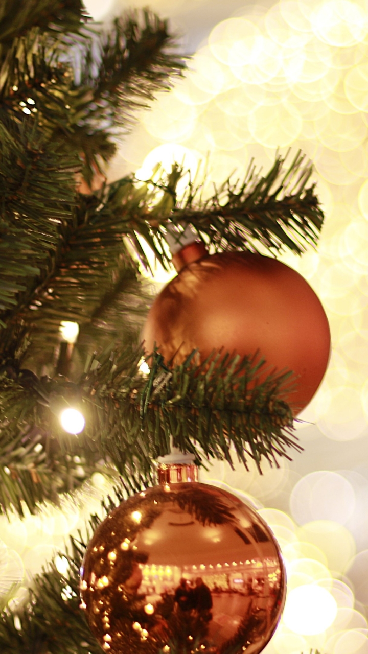 Download mobile wallpaper Christmas, Holiday, Decoration, Bokeh, Christmas Ornaments for free.