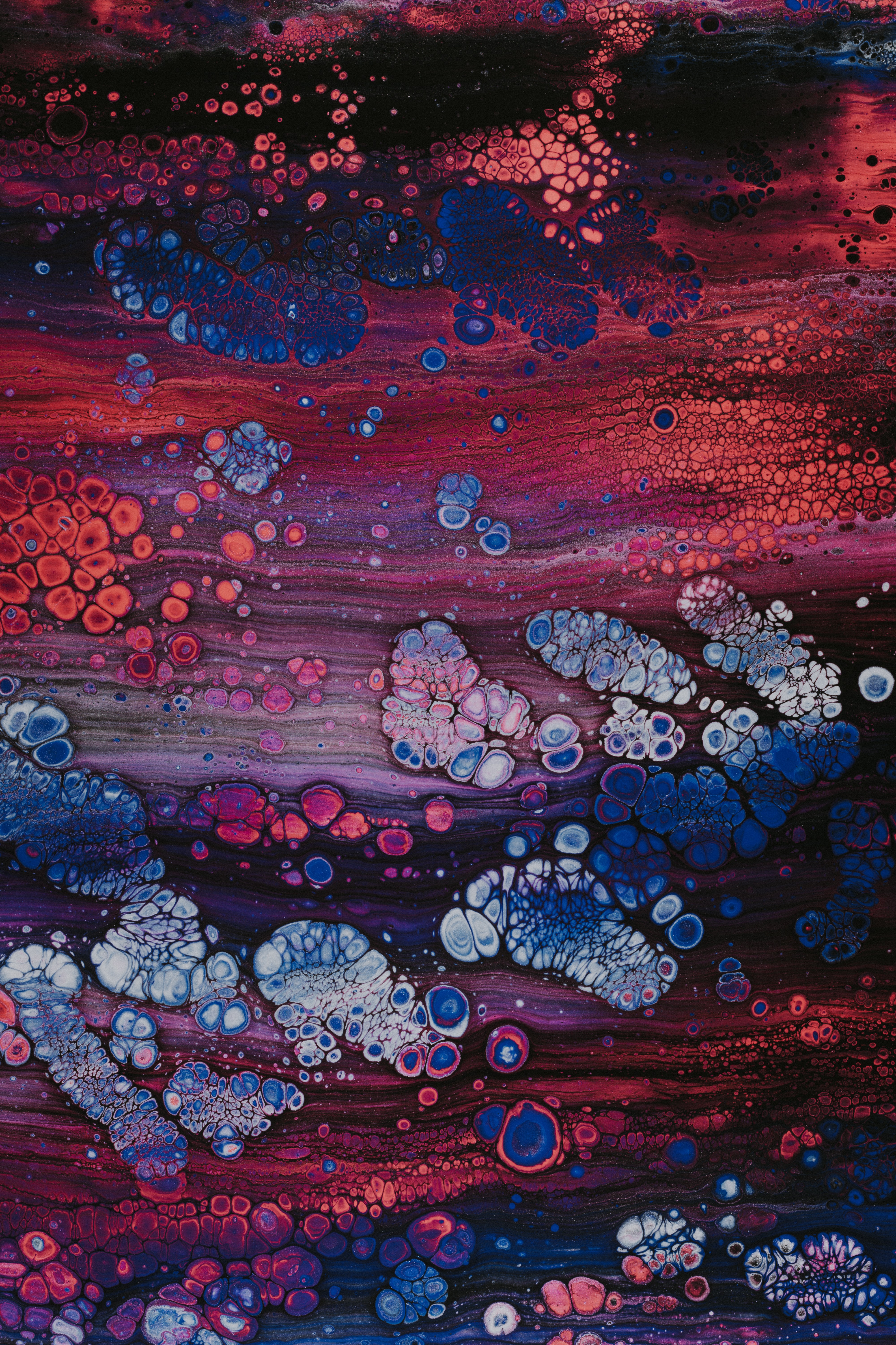 Download mobile wallpaper Paint, Motley, Stains, Spots, Multicolored, Abstract, Liquid for free.