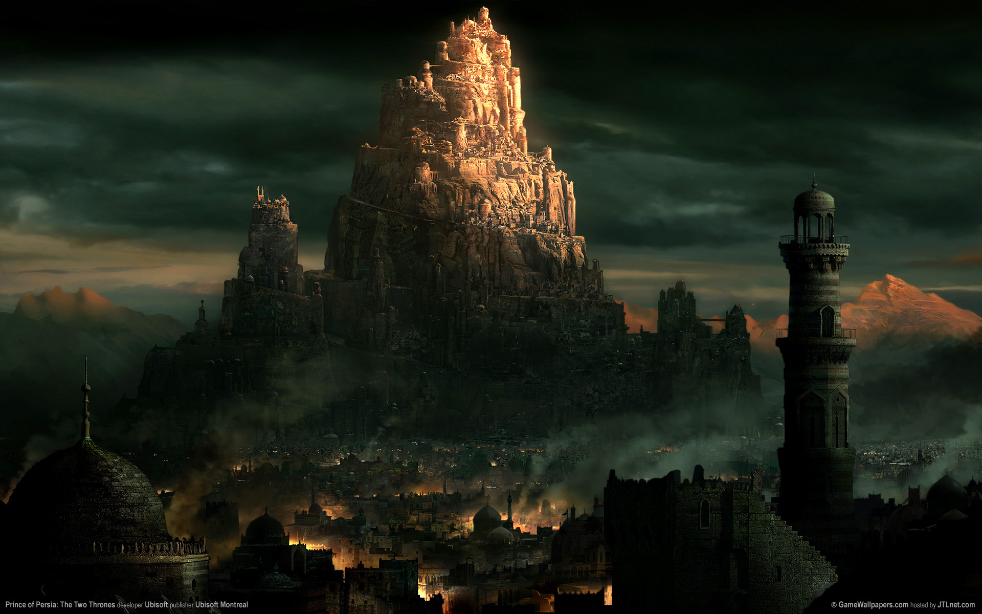 229005 baixar papel de parede videogame, prince of persia: the two thrones, cidade, cidade esquecida, montanha, prince of persia - protetores de tela e imagens gratuitamente