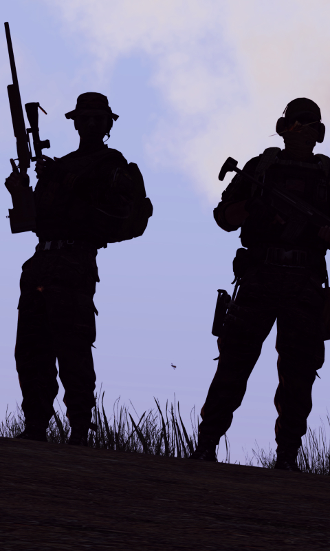 Handy-Wallpaper Silhouette, Soldat, Computerspiele, Arma 3 kostenlos herunterladen.