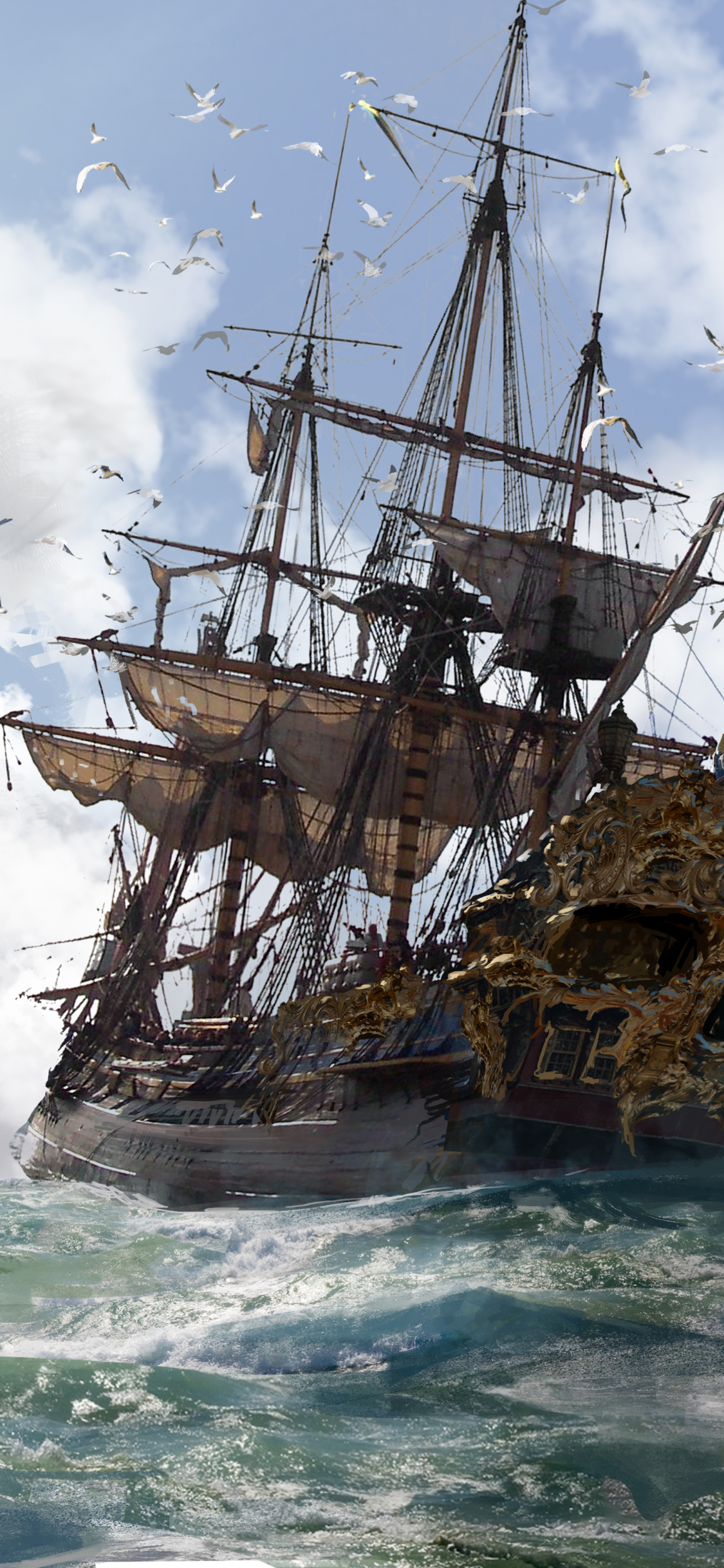 Скачати мобільні шпалери Відеогра, Піратський Корабель, Череп І Кістки безкоштовно.