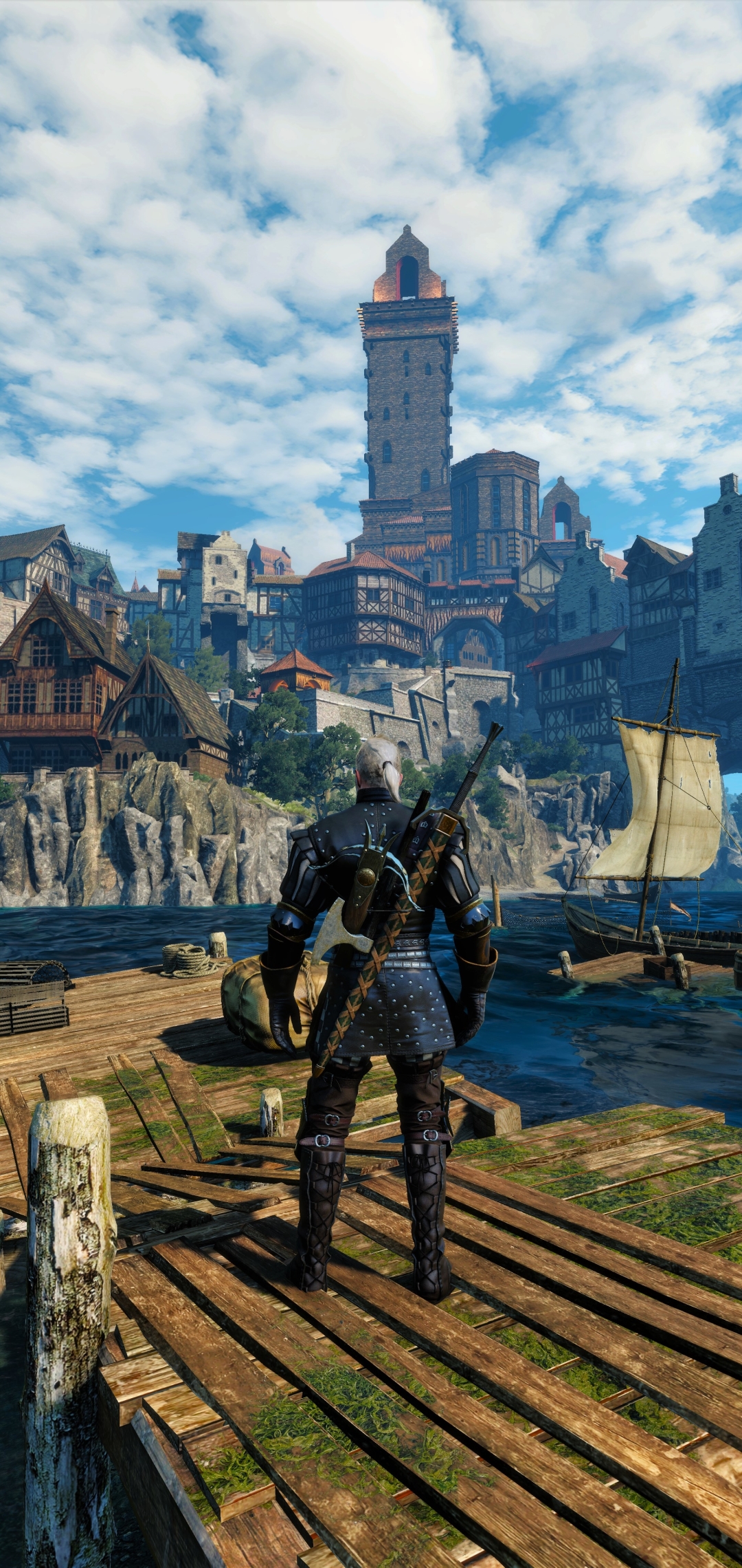 Download mobile wallpaper Video Game, The Witcher, Geralt Of Rivia, The Witcher 3: Wild Hunt, Novigrad (The Witcher) for free.