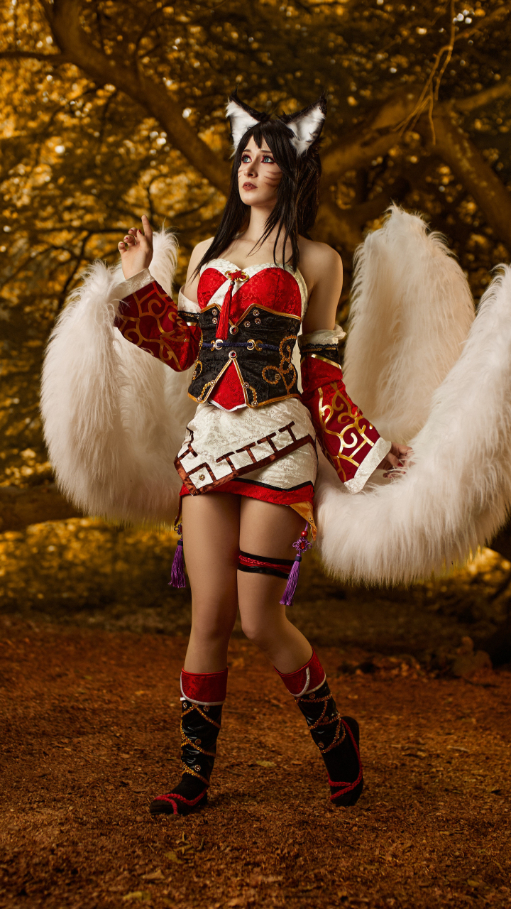 Handy-Wallpaper League Of Legends, Modell, Frauen, Cosplay, Ahri (Liga Der Legenden) kostenlos herunterladen.