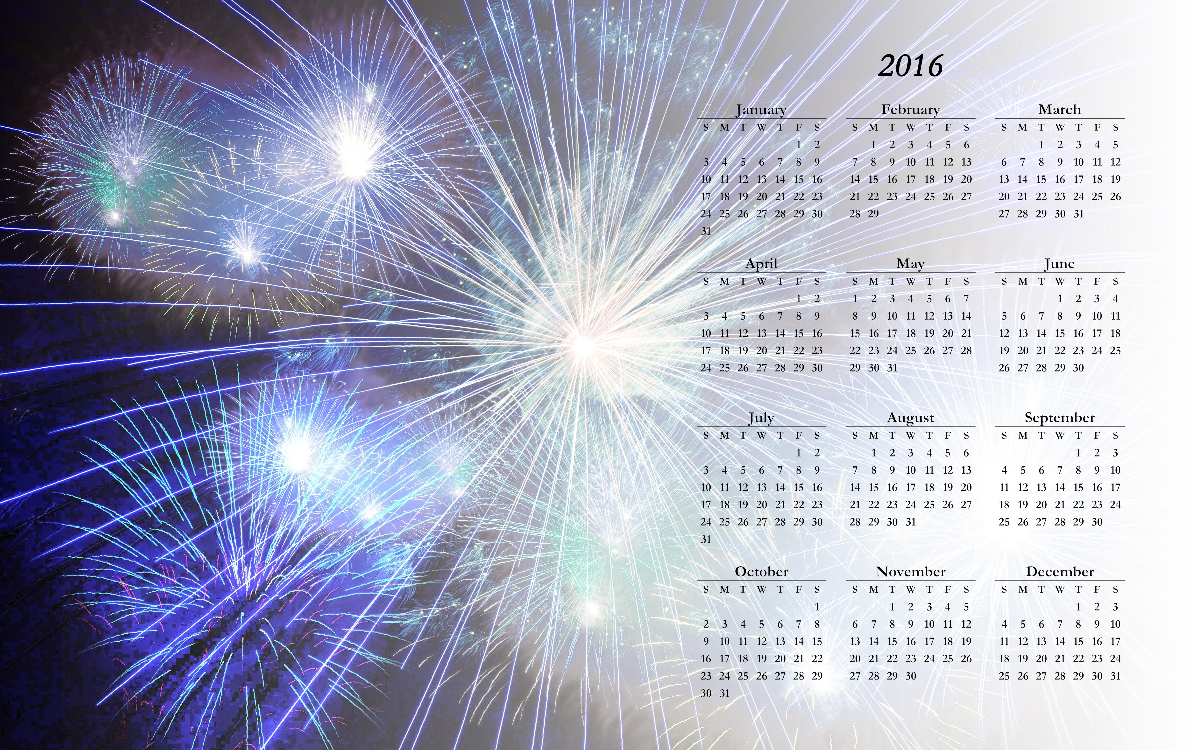 Download mobile wallpaper Fireworks, Calendar, Misc for free.