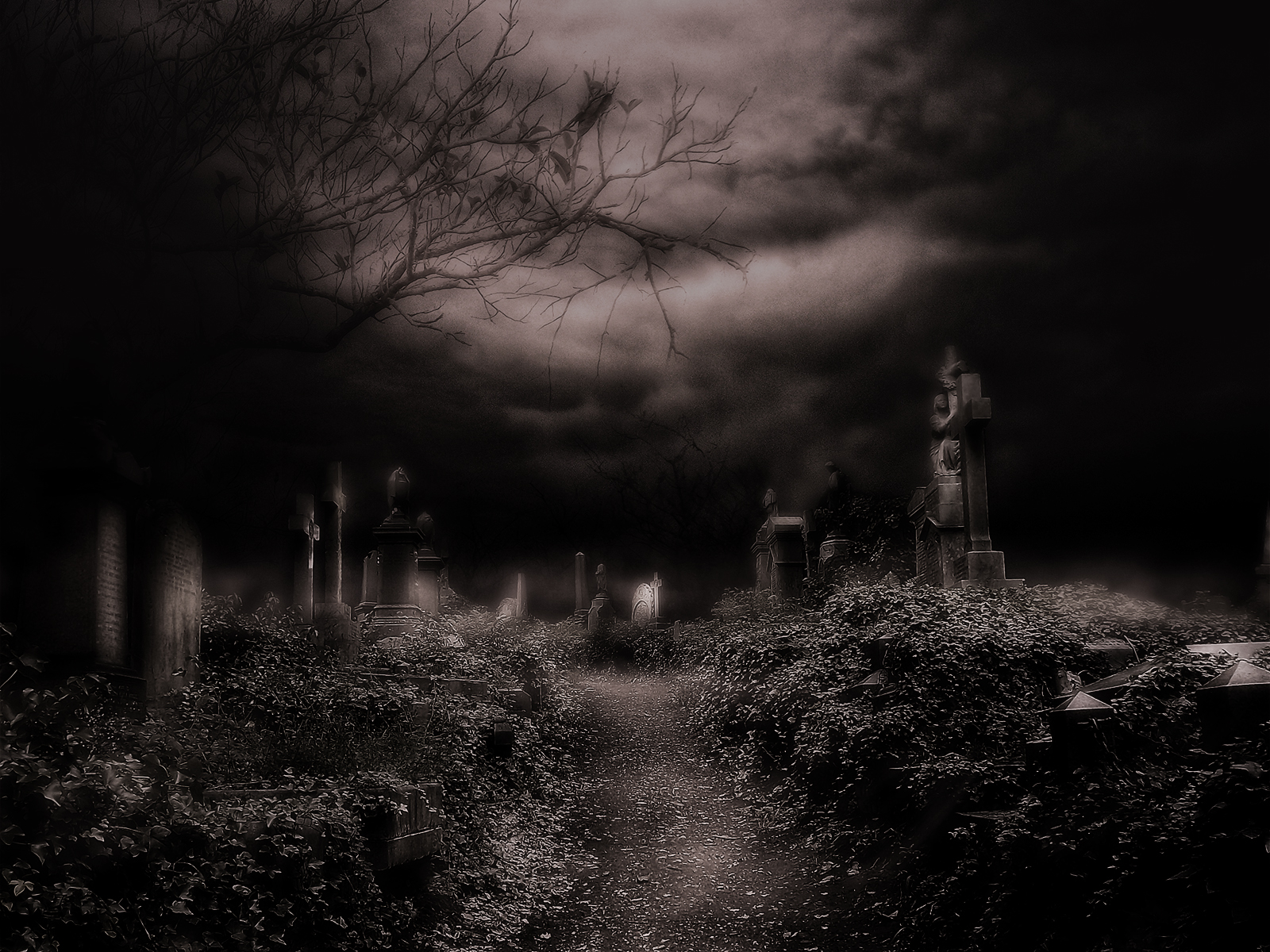dark, graveyard, creepy, cemetery, gothic