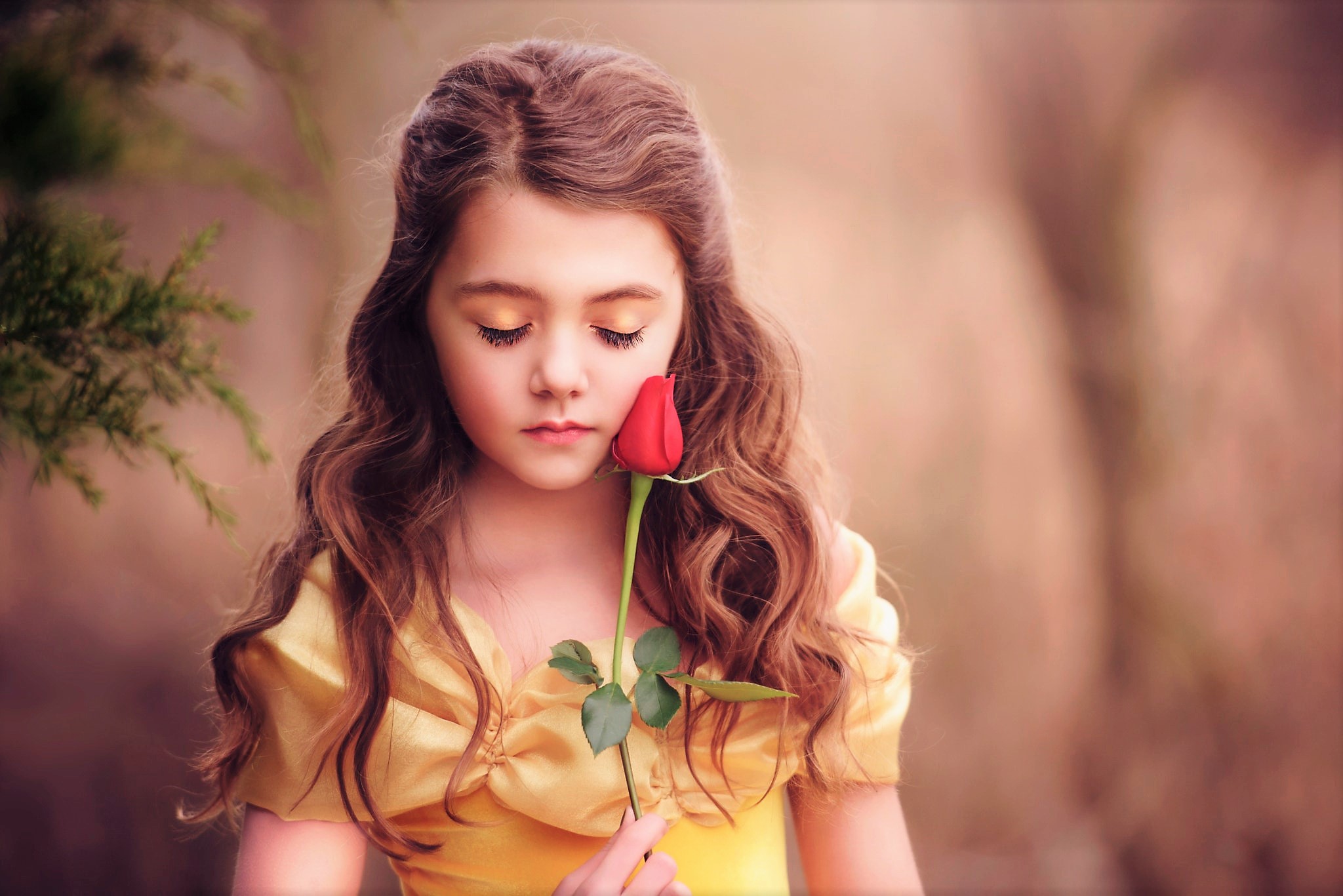 Free download wallpaper Flower, Rose, Child, Photography, Red Rose, Little Girl on your PC desktop