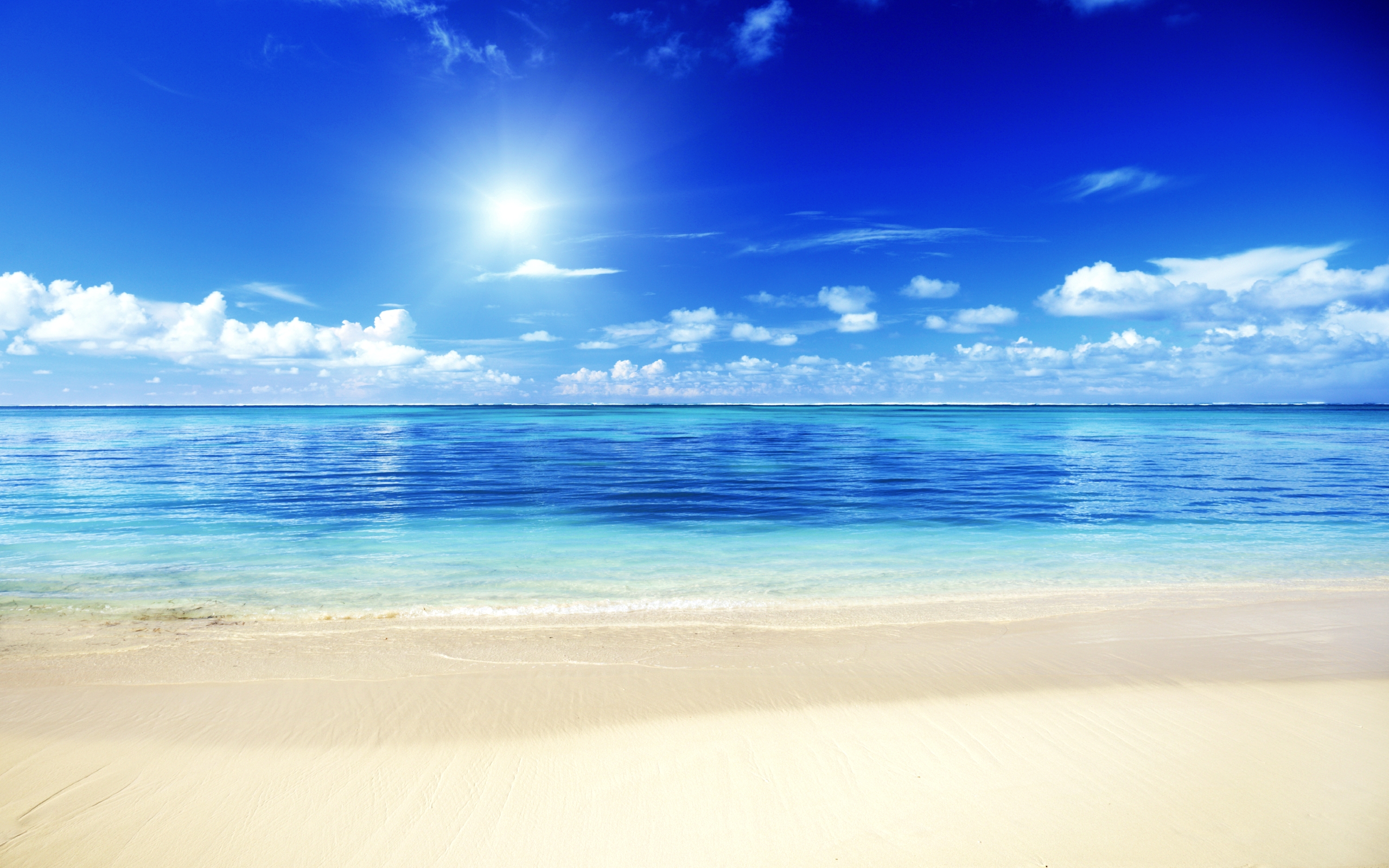 Free download wallpaper Sea, Sun, Beach, Horizon, Ocean, Earth, Tropical, Sunshine on your PC desktop