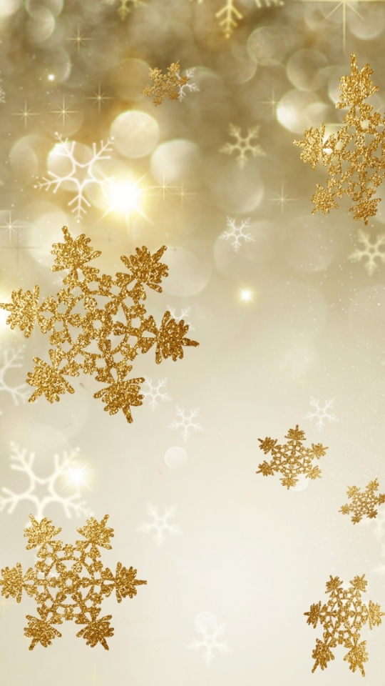 Descarga gratuita de fondo de pantalla para móvil de Invierno, Oro, Dorado, Artístico, Copo De Nieve.
