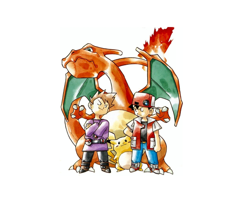 Handy-Wallpaper Pokémon, Pikachu, Computerspiele, Pokémon Rote Und Blaue Edition, Glurak (Pokémon), Rot (Pokémon), Blau (Pokémon) kostenlos herunterladen.