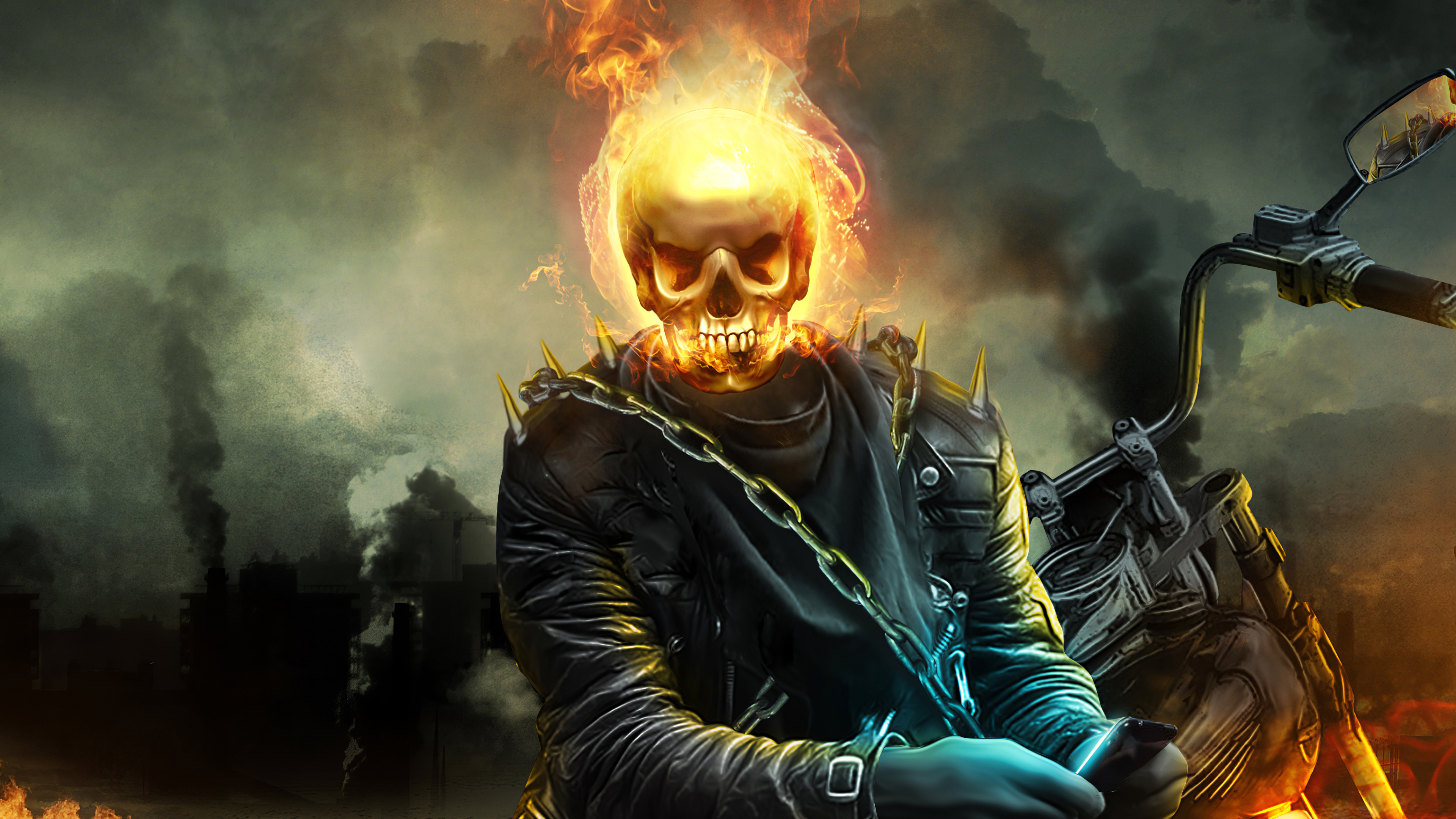 Descarga gratuita de fondo de pantalla para móvil de Historietas, Cráneos, Ghost Rider: El Motorista Fantasma.