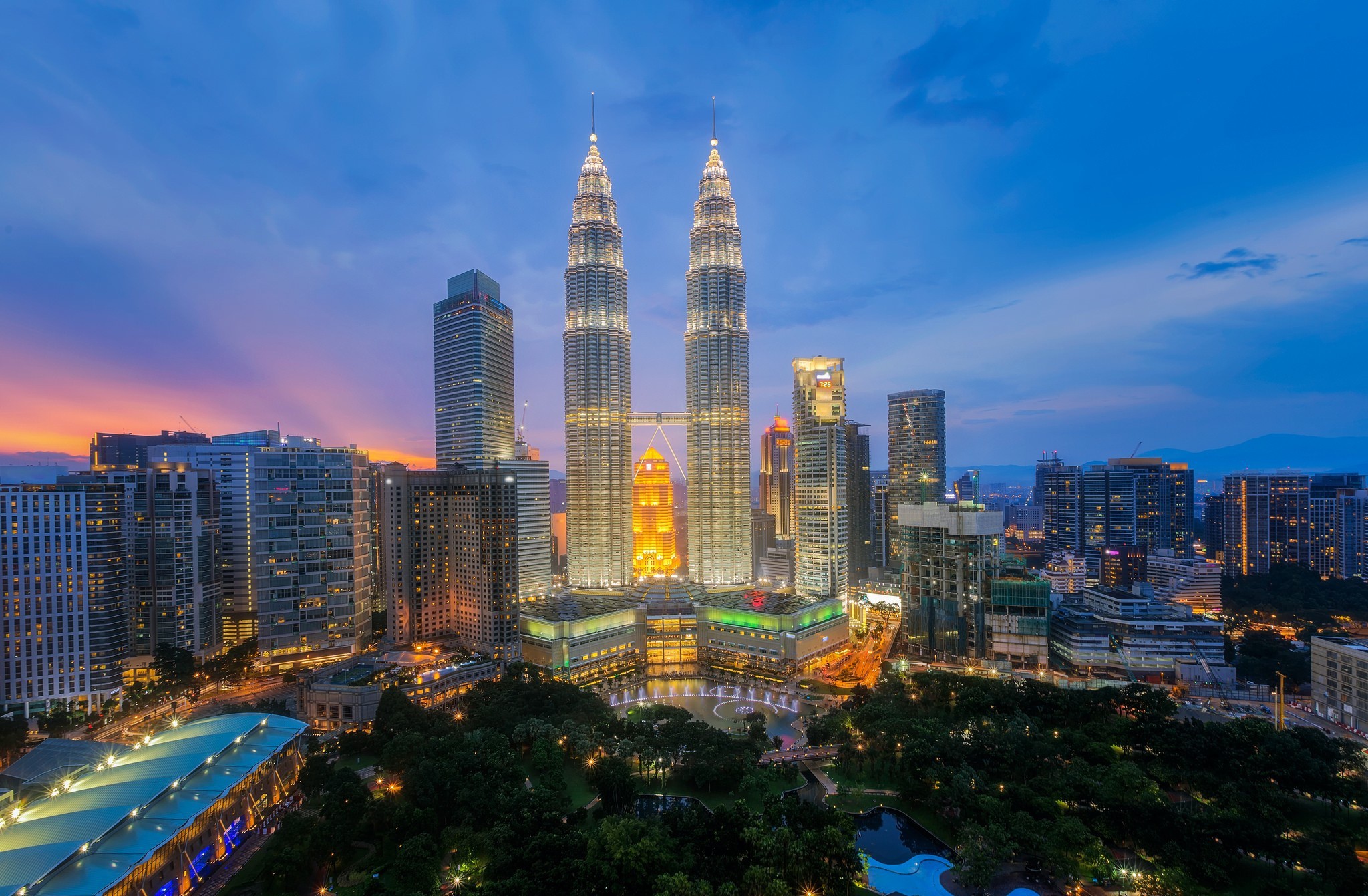 man made, kuala lumpur, building, city, malaysia, night, petronas towers, skyscraper, cities